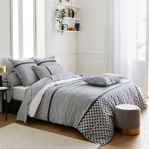 Linnea Riviera Housse De Couette Noir Percale 240 X 220 Cm