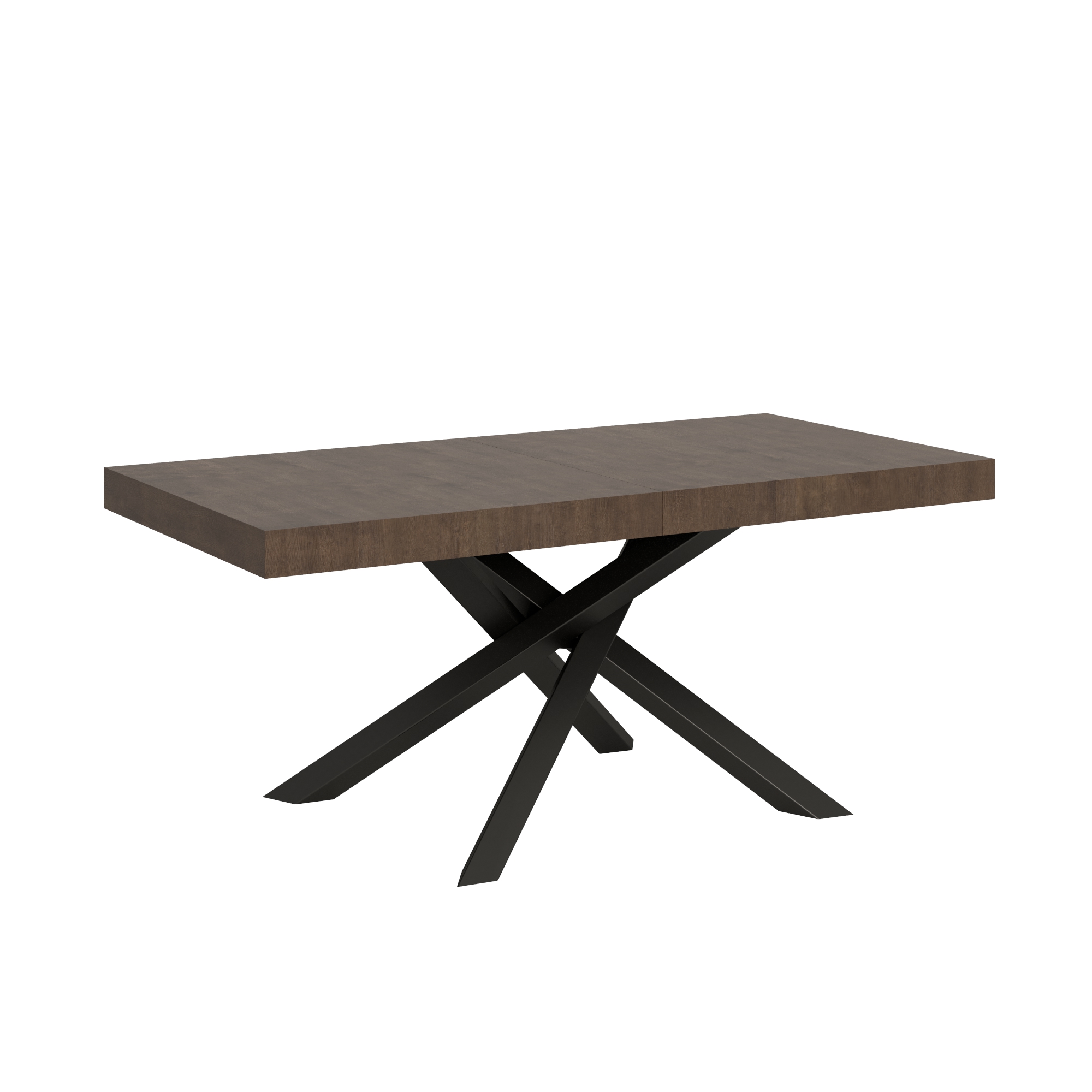 Table Extensible 200/304x90 Cm Volantis Noyer Pieds Anthracite