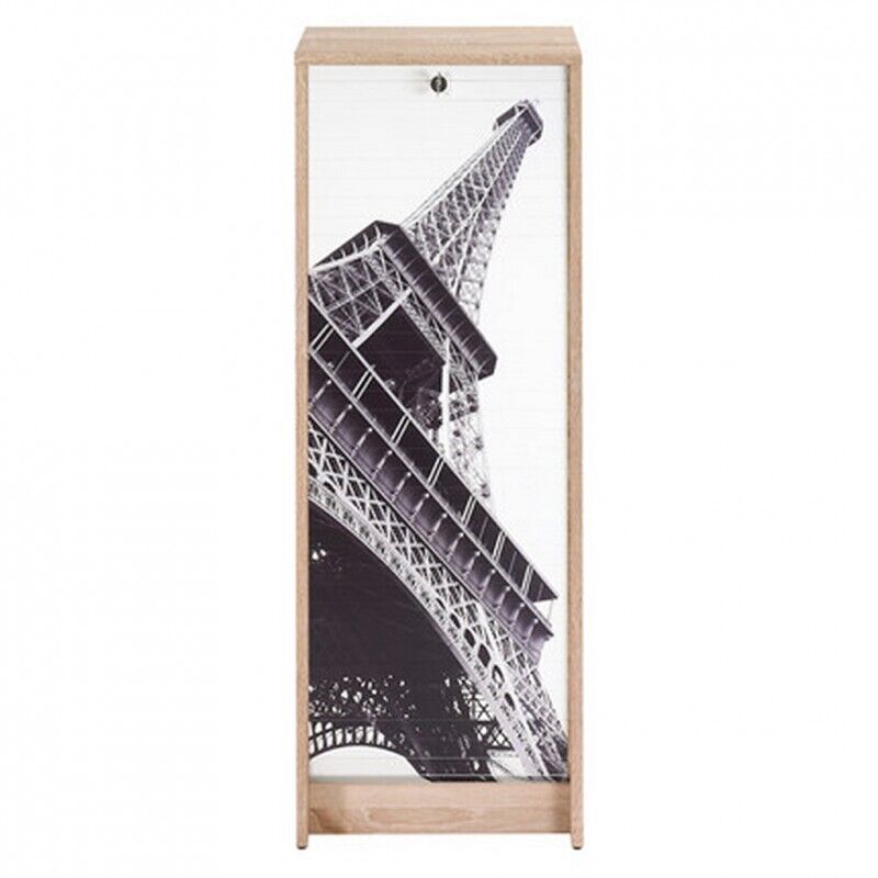 Classeur À Rideau Beaux Meubles Pas Chers Tour Eiffel 750 751 6 Niches Chêne 37,8 X 103,8 X 38,4 Cm Marron