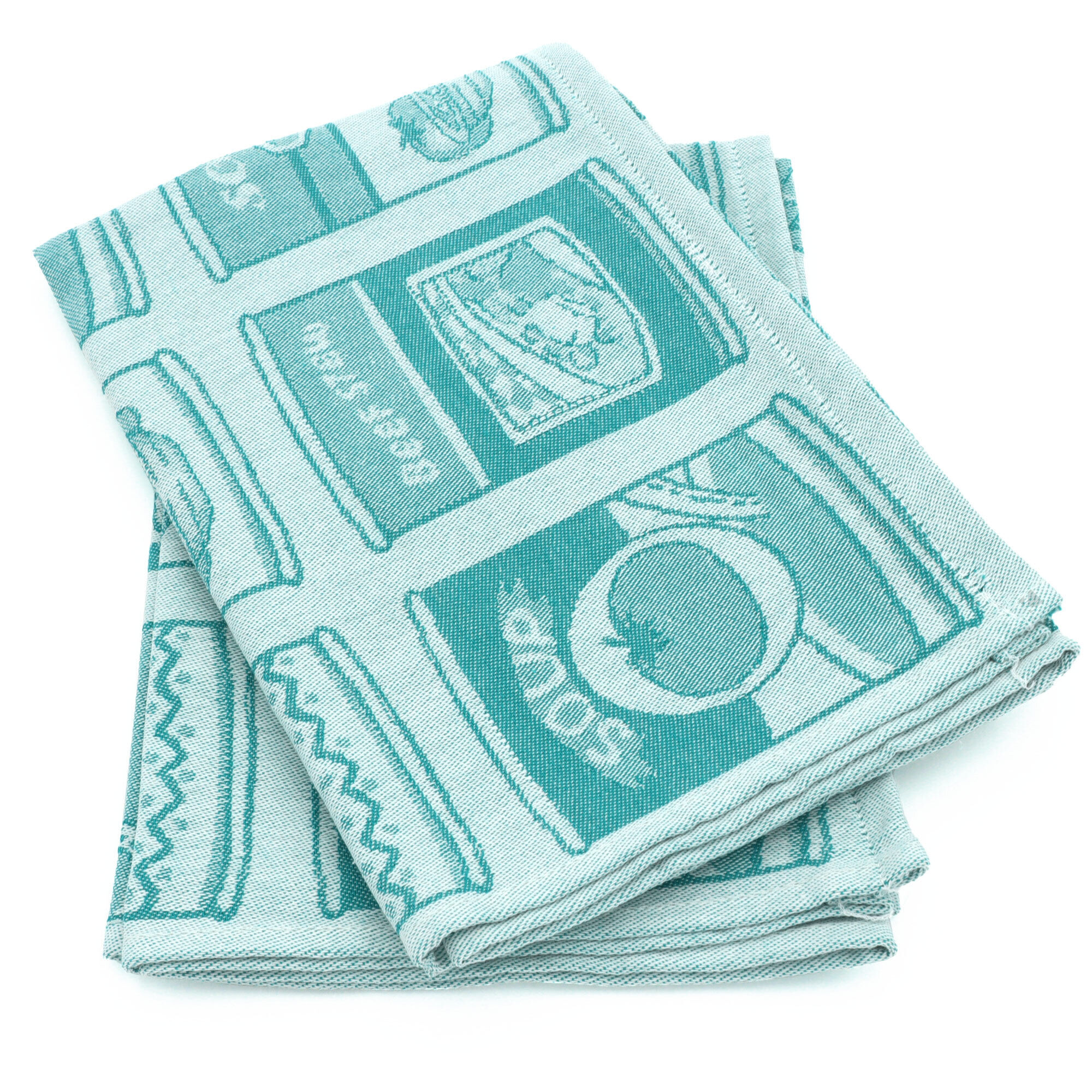 Lot De 2 Torchons De Cuisine Toile 50x70 Cm Coton Soup Vert