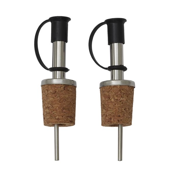 Duo De Becs Verseurs - Cook Concept - Accessoire De Service - Liège Et Inox - Marron Et Argent