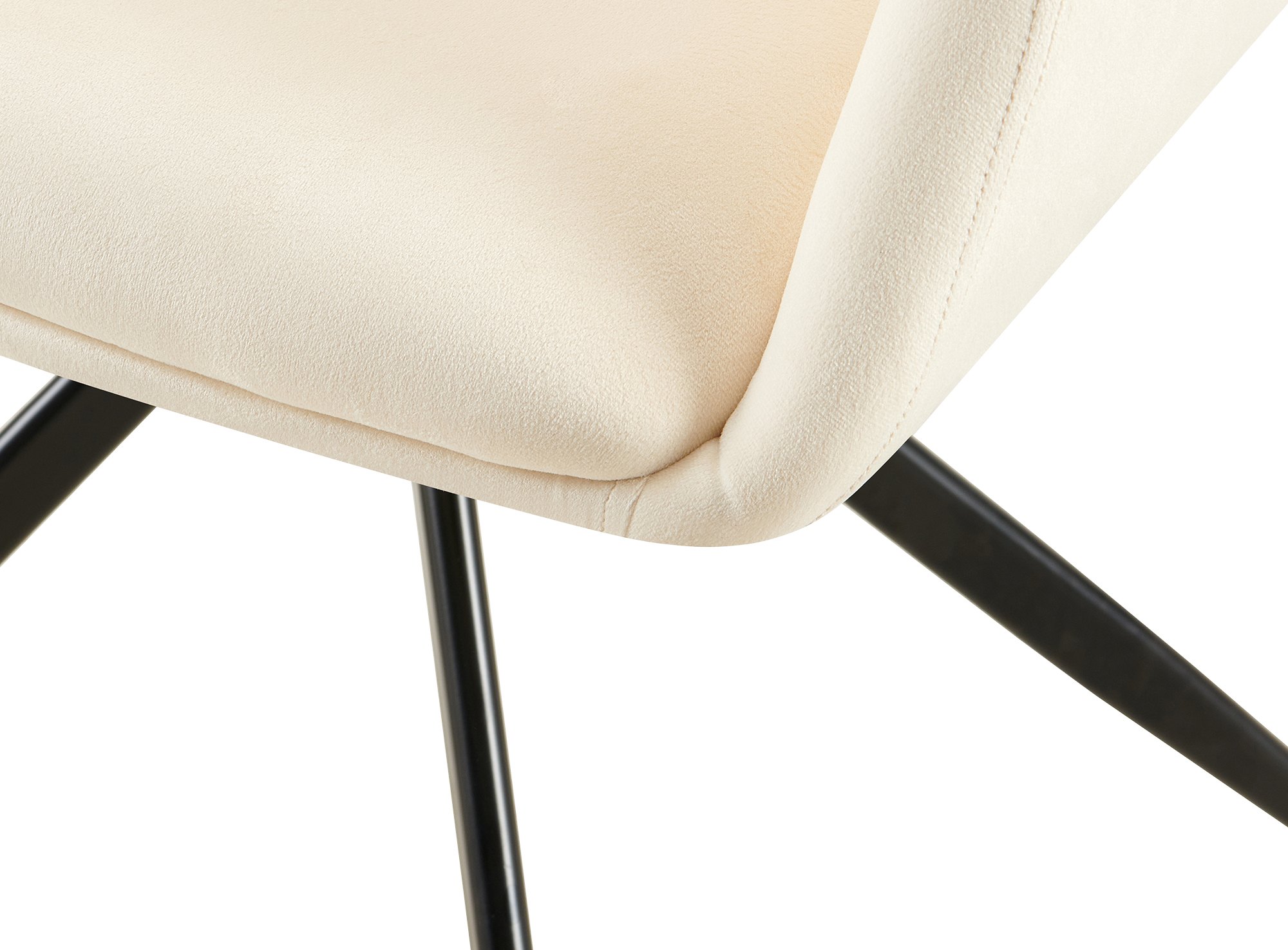 Chaise De Salle À Manger En Velours Olema Crème