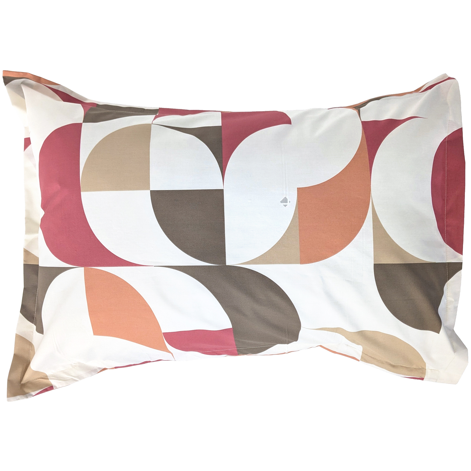 Taie D'oreiller 50x70 Cm En 100% Percale De Coton Modulo Blanc Acajou
