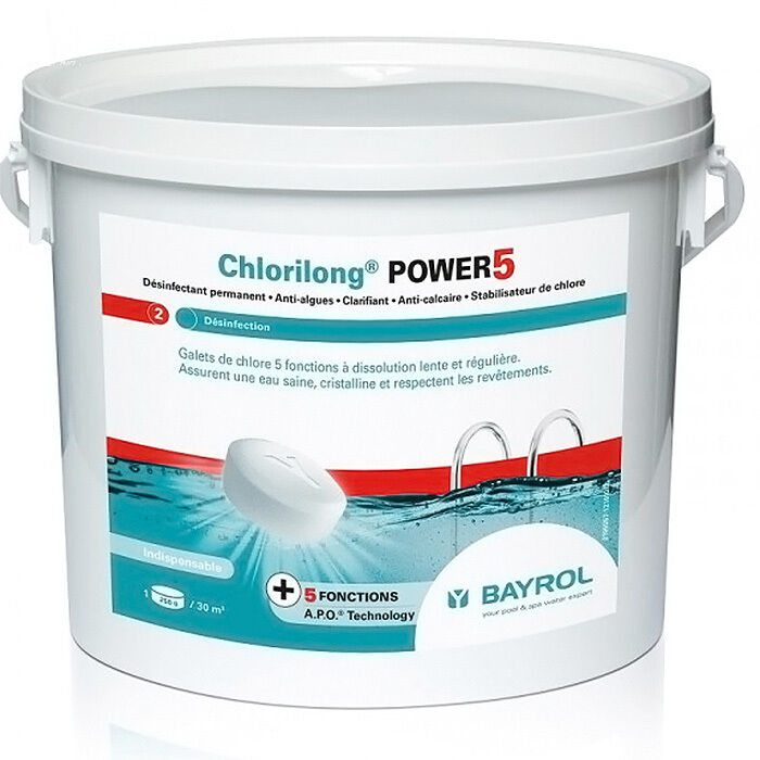 Chlore Lent 5 Fonctions Galet 5kg Bayrol Chlorilong Power 5
