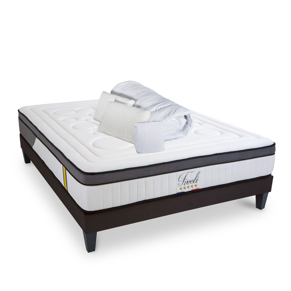 Pack Tivoli 90x190 Cm Matelas Mã©moire De Forme + Sommier + Accessoires