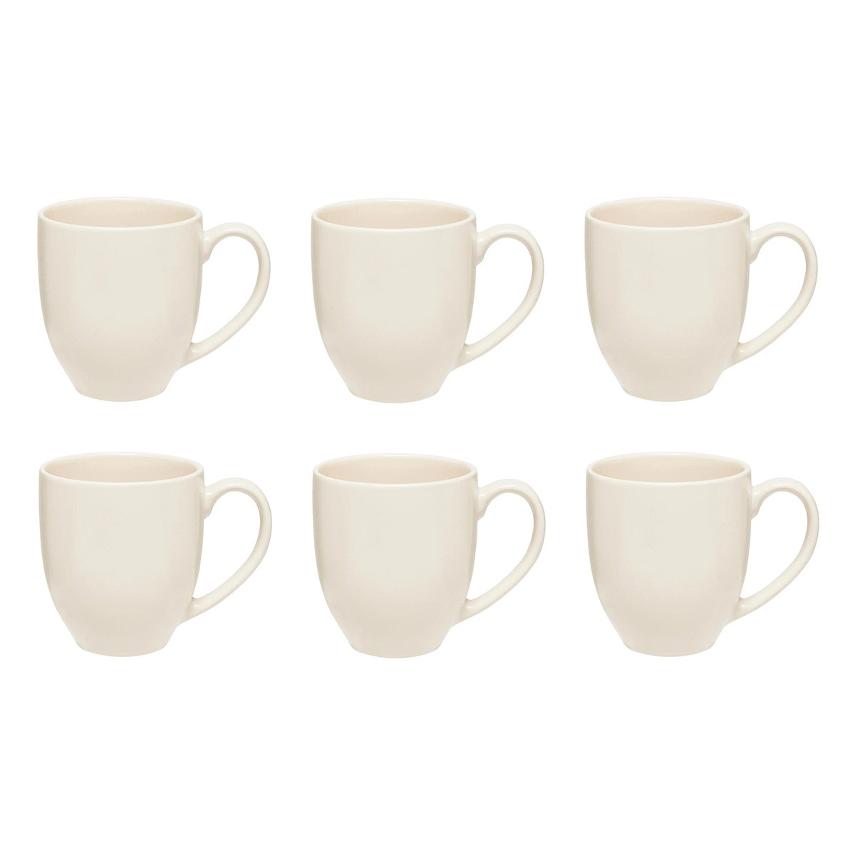 Lot De 6 Mugs En Céramique "maé" 48cl Blanc