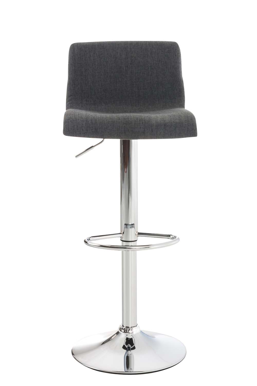 Lot De 2 Tabourets De Bar Hoover Tissu Chrome Gris Foncé