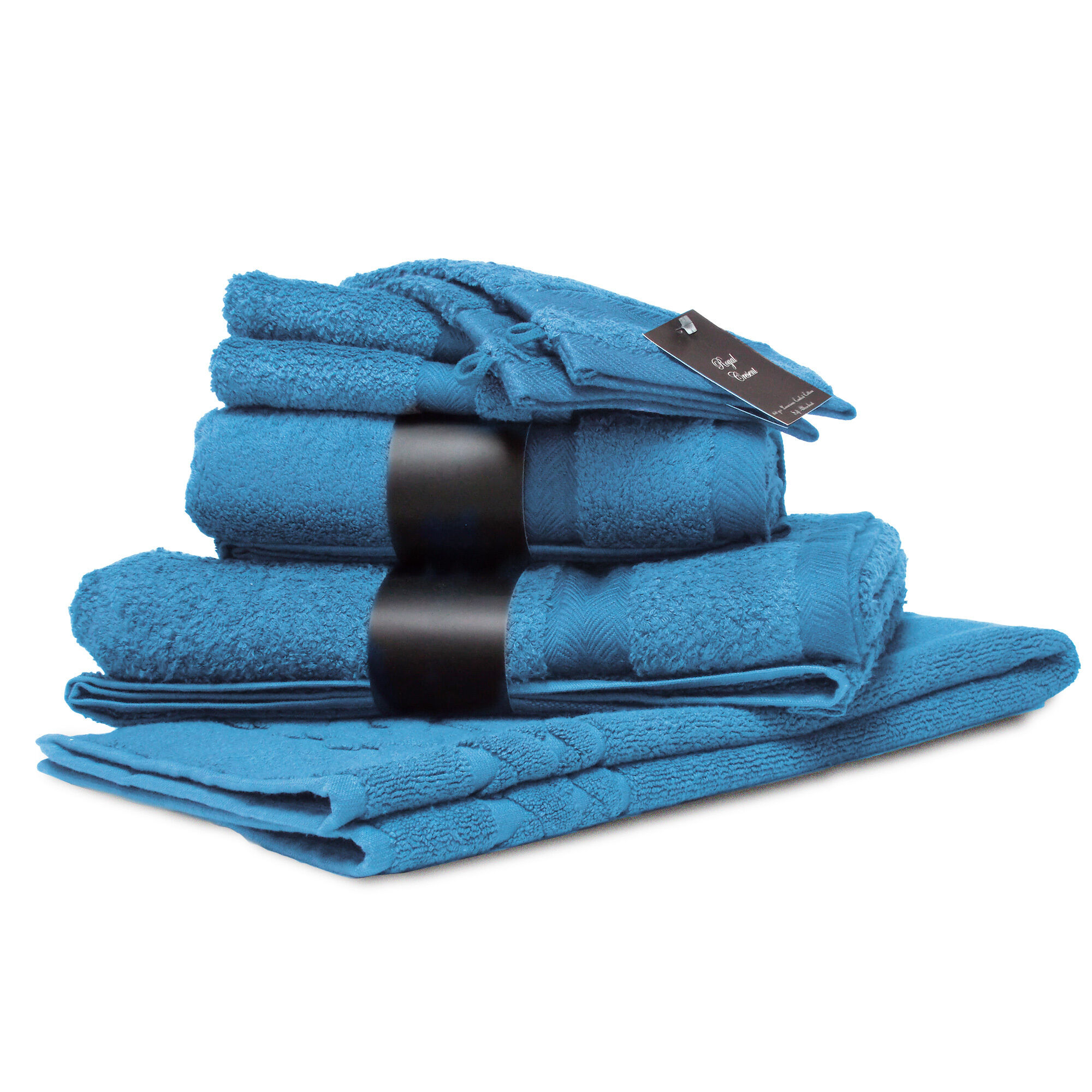 Parure De Bain 7 Pièces Royal Cresent Bleu Ciel 650g/m2