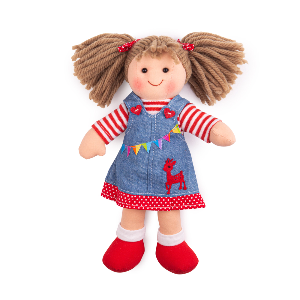 Bigjigs Toys, Poupée Hattie - Petite, Adaptée Aux ges Dès 9 Mois