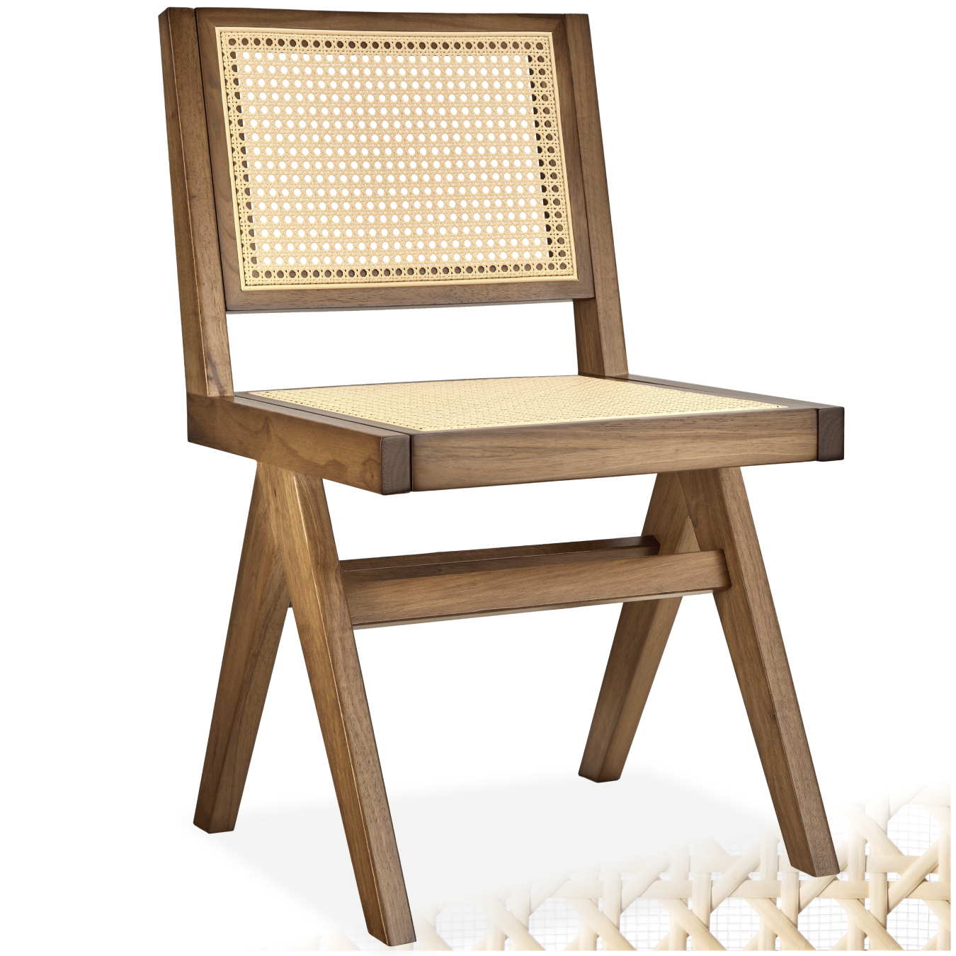 Chaise En Bois Avec Cannage Viennois Design Boho Chêne Clair
