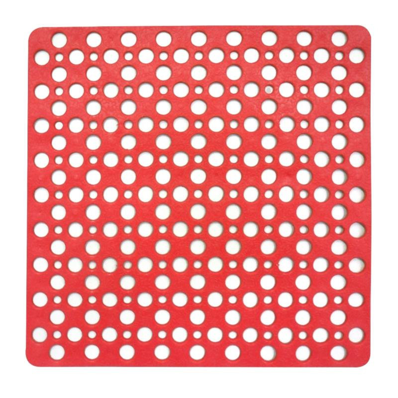 Tapis De Douche Carré En Caoutchoux Antidérapant - Rose Corail - 53 X 53 Cm