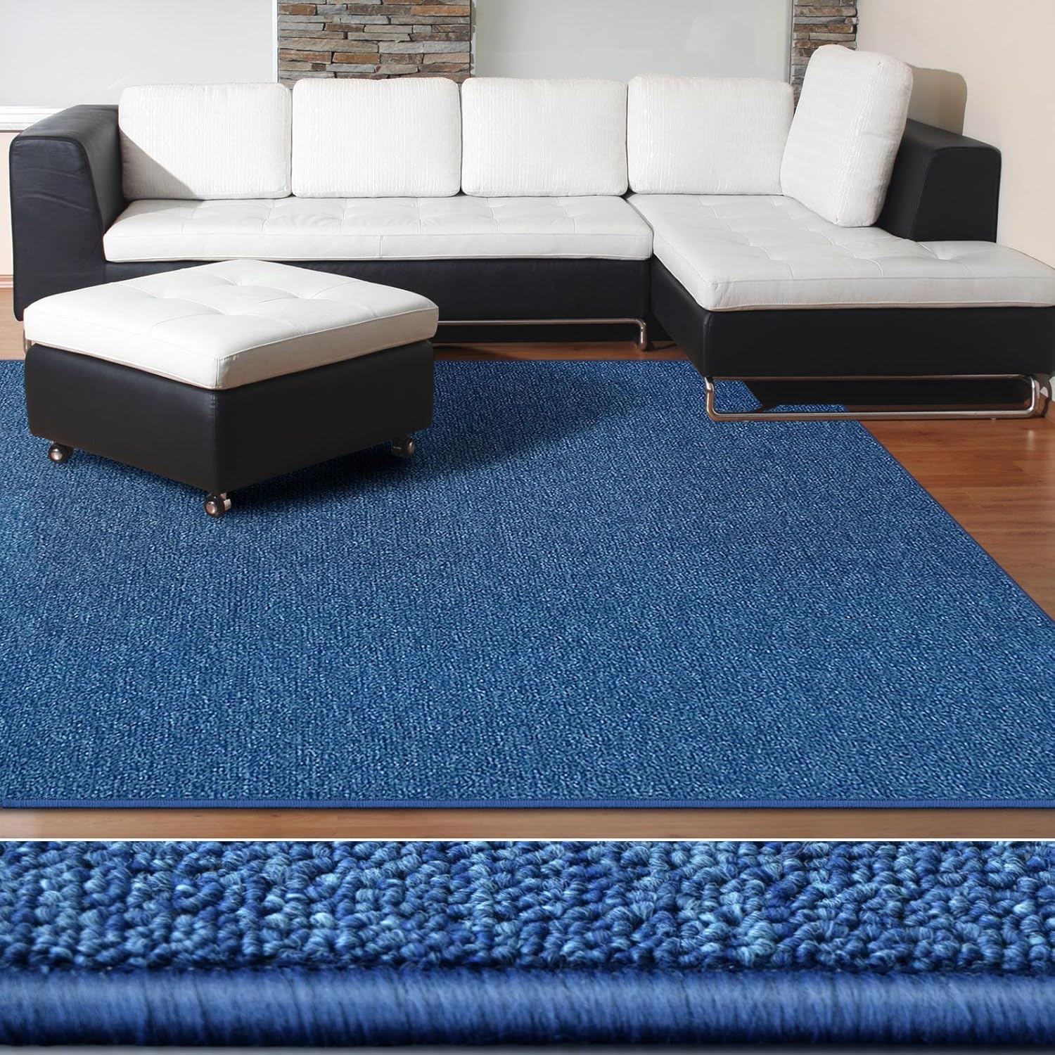Tapis Sur Mesure, Personnalisée Pour Tous Vos Espaces, Bleu Foncé 67 X 150 Cm