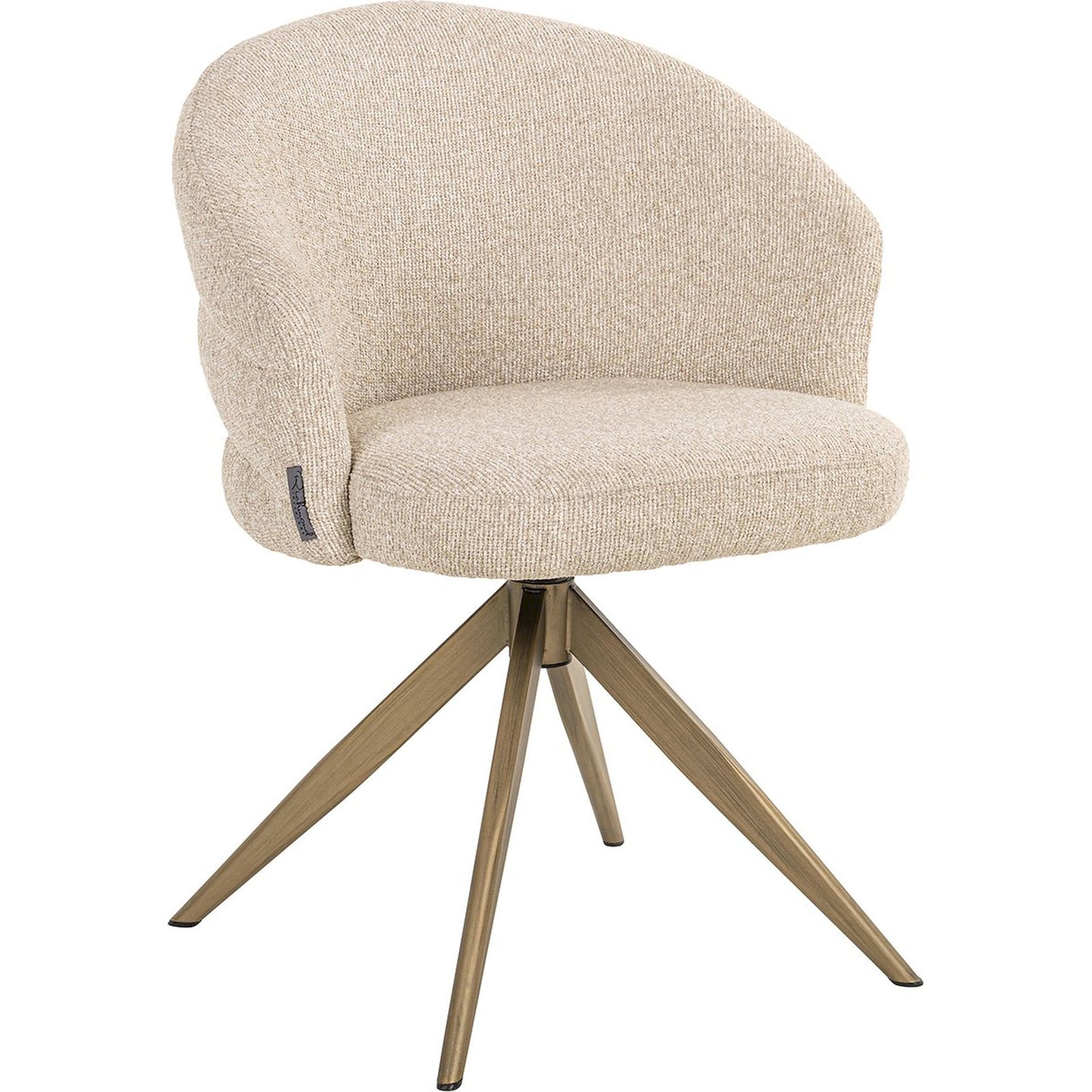 Chaise Pivotante Biscotti Assise Confortable Pieds Or Brossé - Biscotti Clair Finition Or Brossé