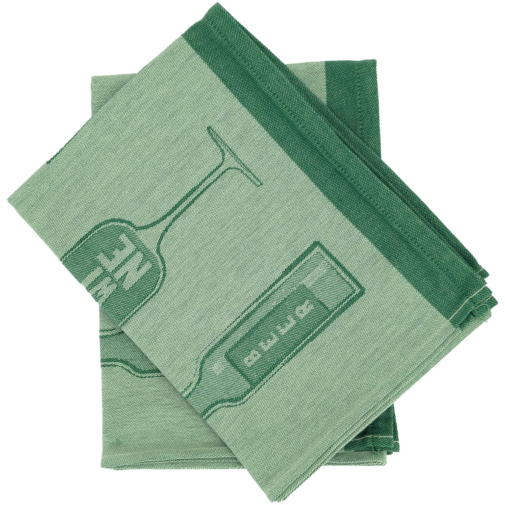 Lot De 2 Torchons De Cuisine Toile Drink 50x70 Cm Vert Menthe