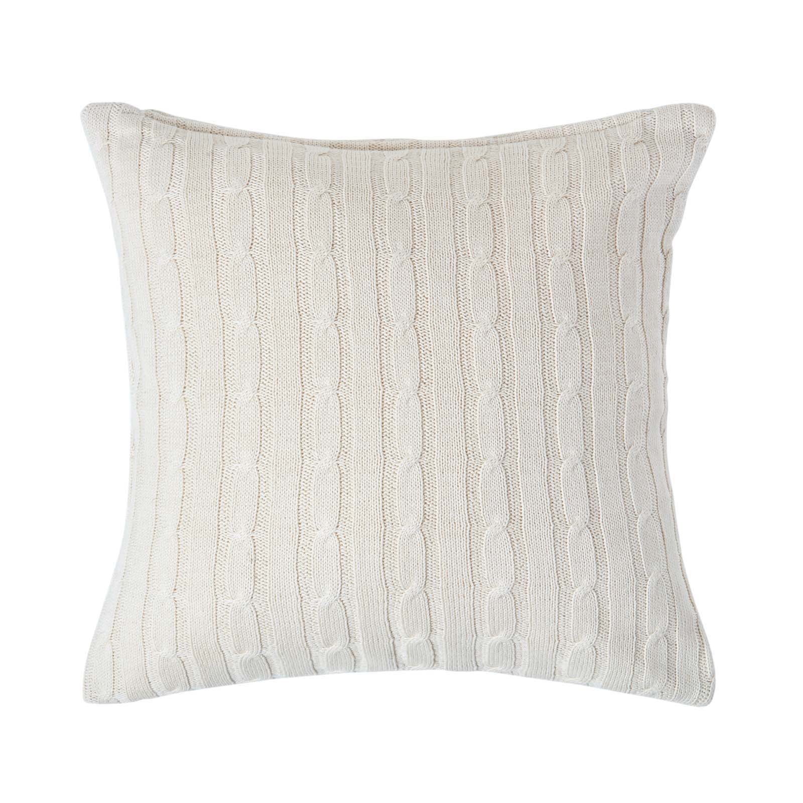 Housse De Coussin Tricot Beige, 45x45cm - Homescapes