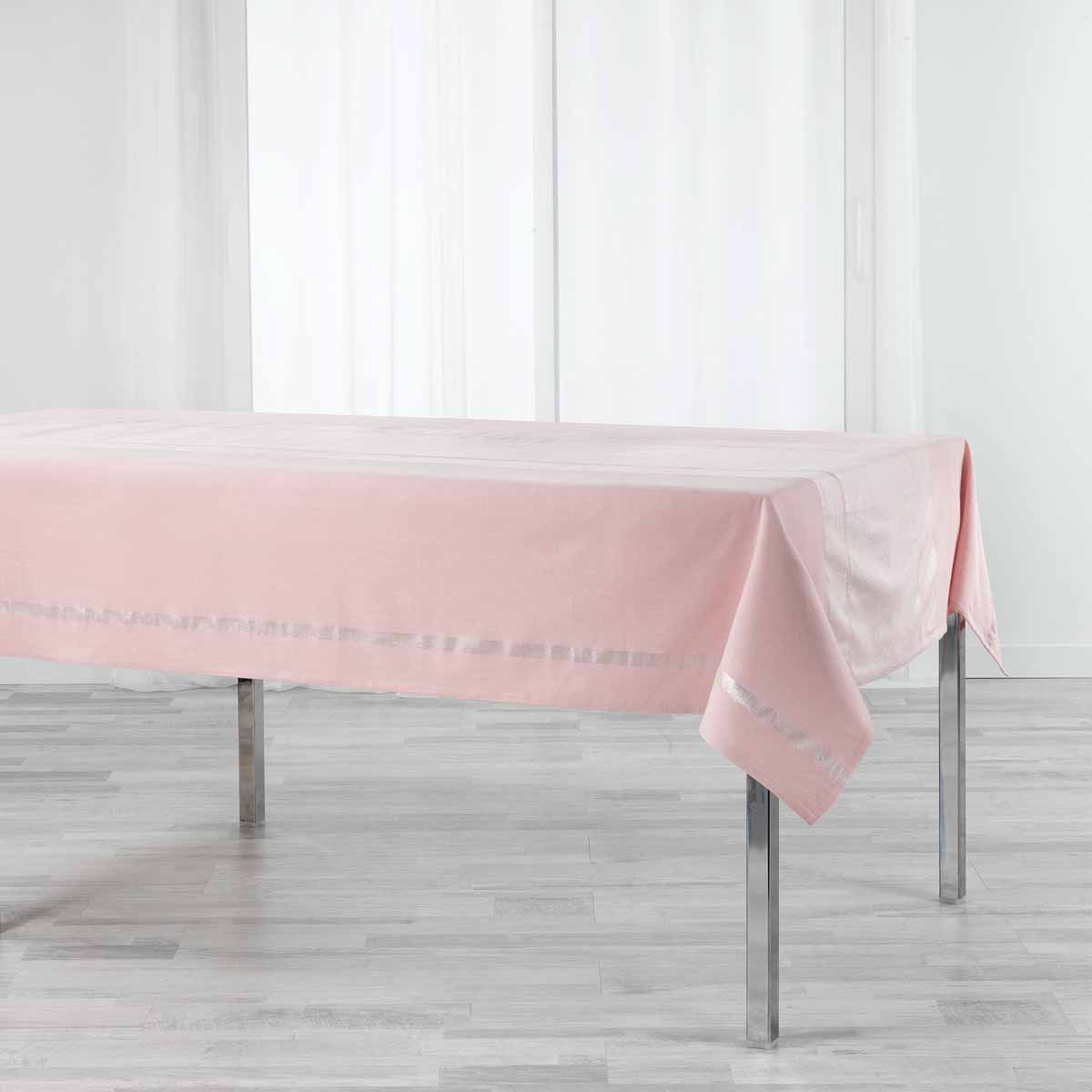 Nappe Rectangulaire "elegancia" 140x240cm Rose