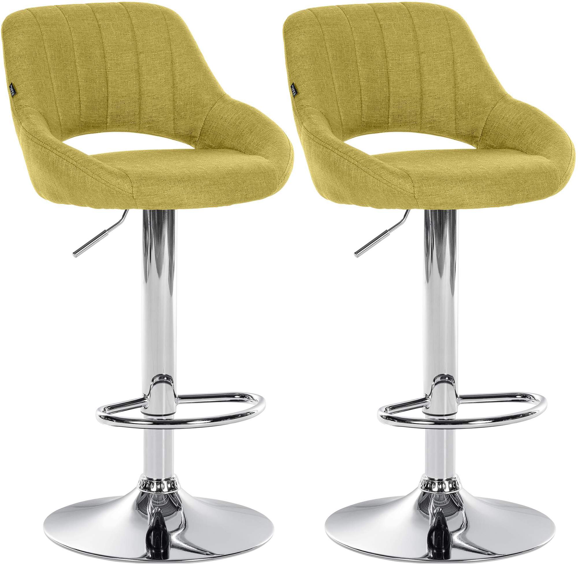 Lot De 2 Tabourets De Bar Milet Tissu C Vert