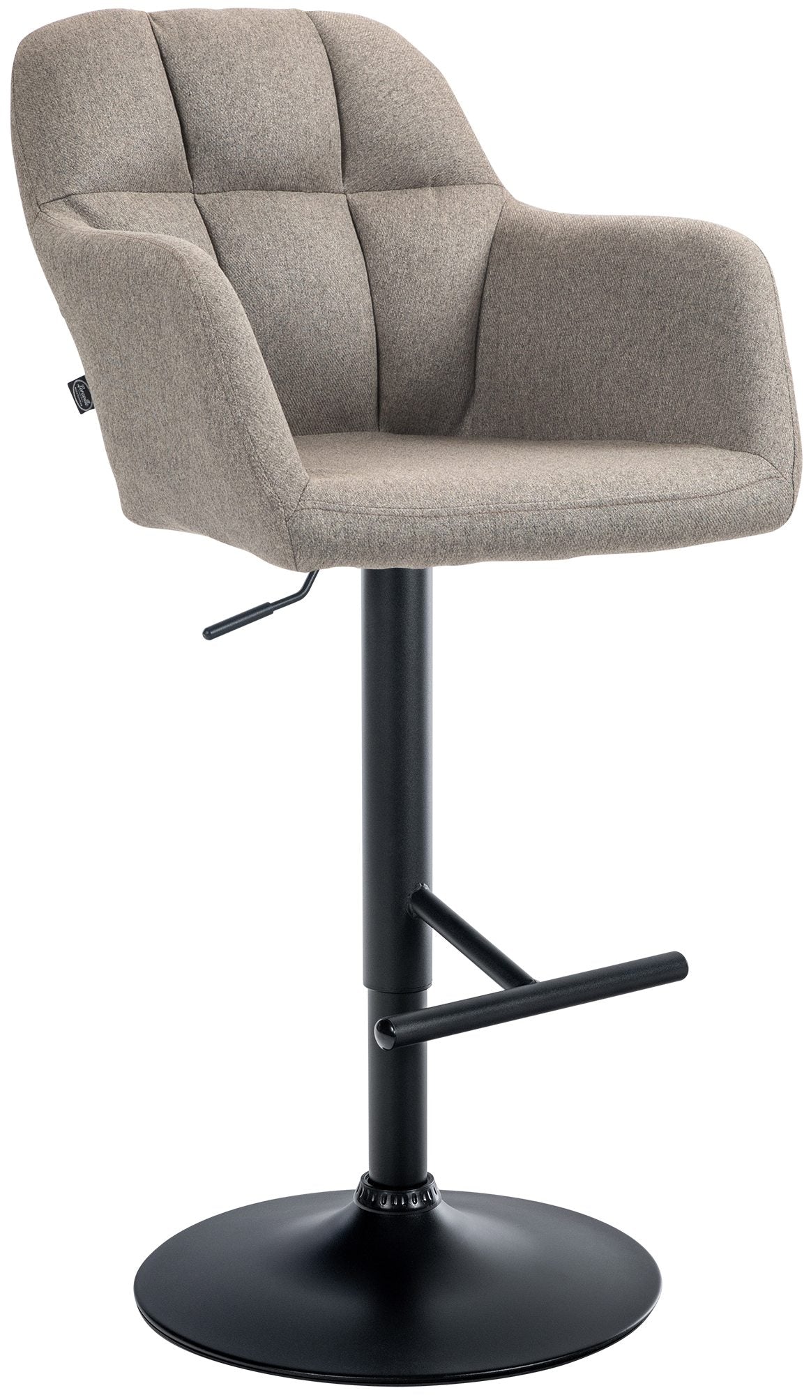 Tabouret De Bar Chaise Haute X1 Fonction Rotation 360° En Tissu Taupe Avec Coutures 10_0005278