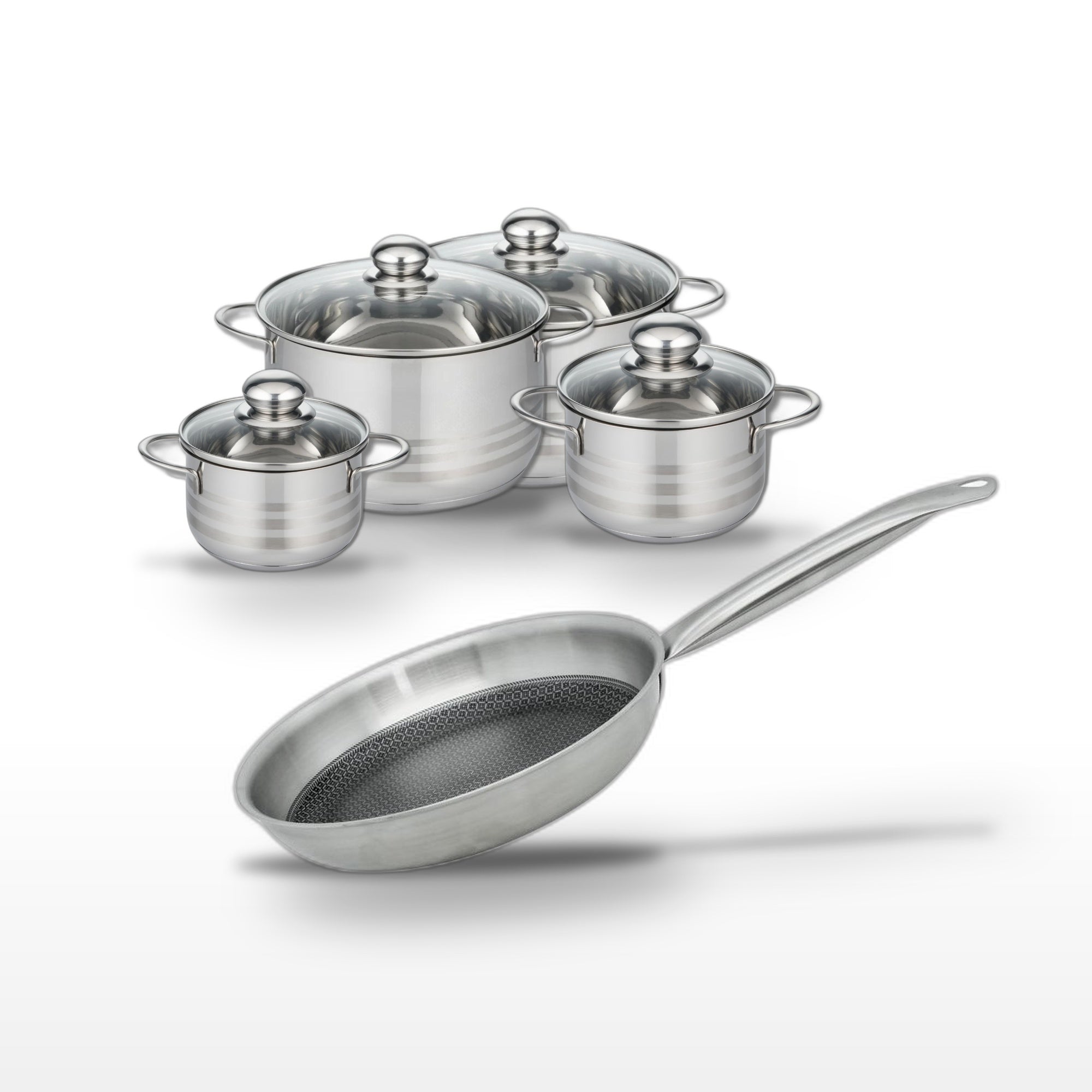 Batterie De Cuisine 1 Poêle 24cm + 4 Faitouts Relief Solution