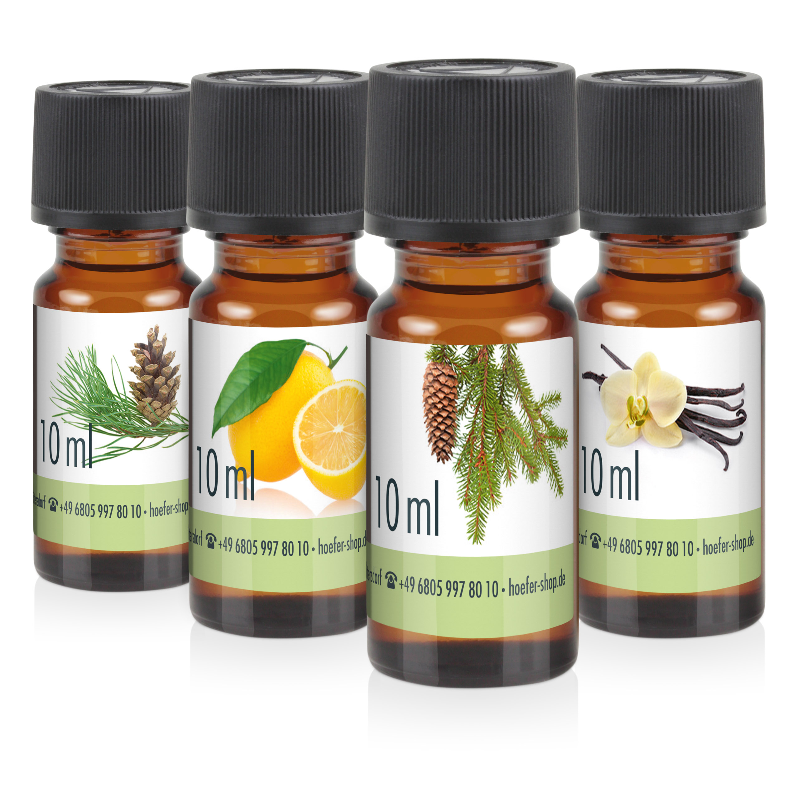 Höfer Chemie Set Parfumé 2 - Avec 4 Parfums: Vanille, Citron, Sapin, Pin