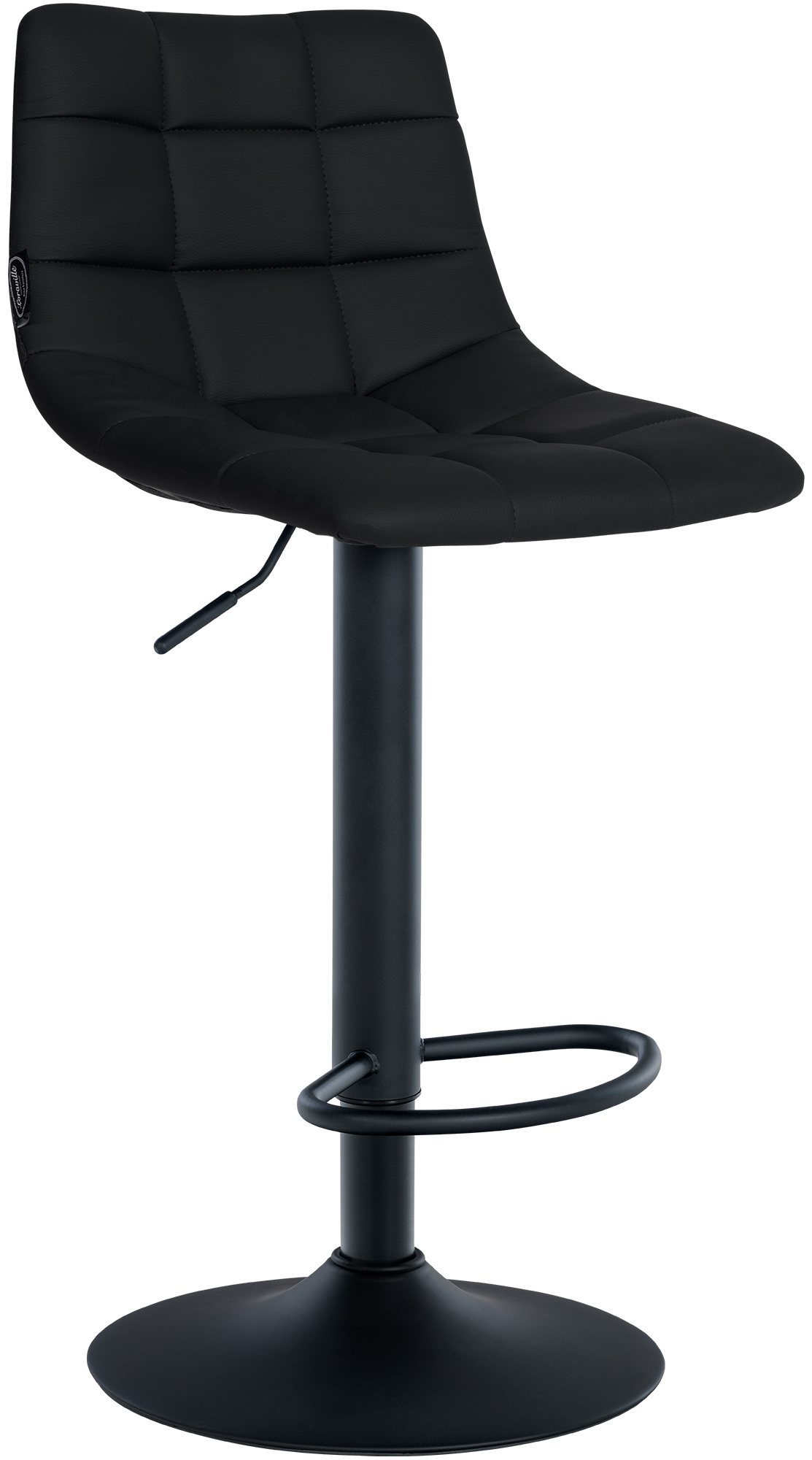 Tabouret De Bar Jerry Simili Cuir Noir Noir