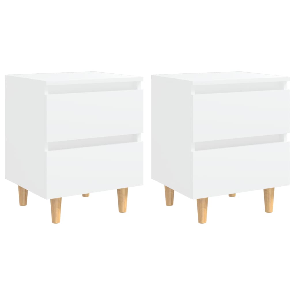 Lot De 2 Tables De Chevet Avec Tiroirs 40 X 35 X 50 Cm Dec035957