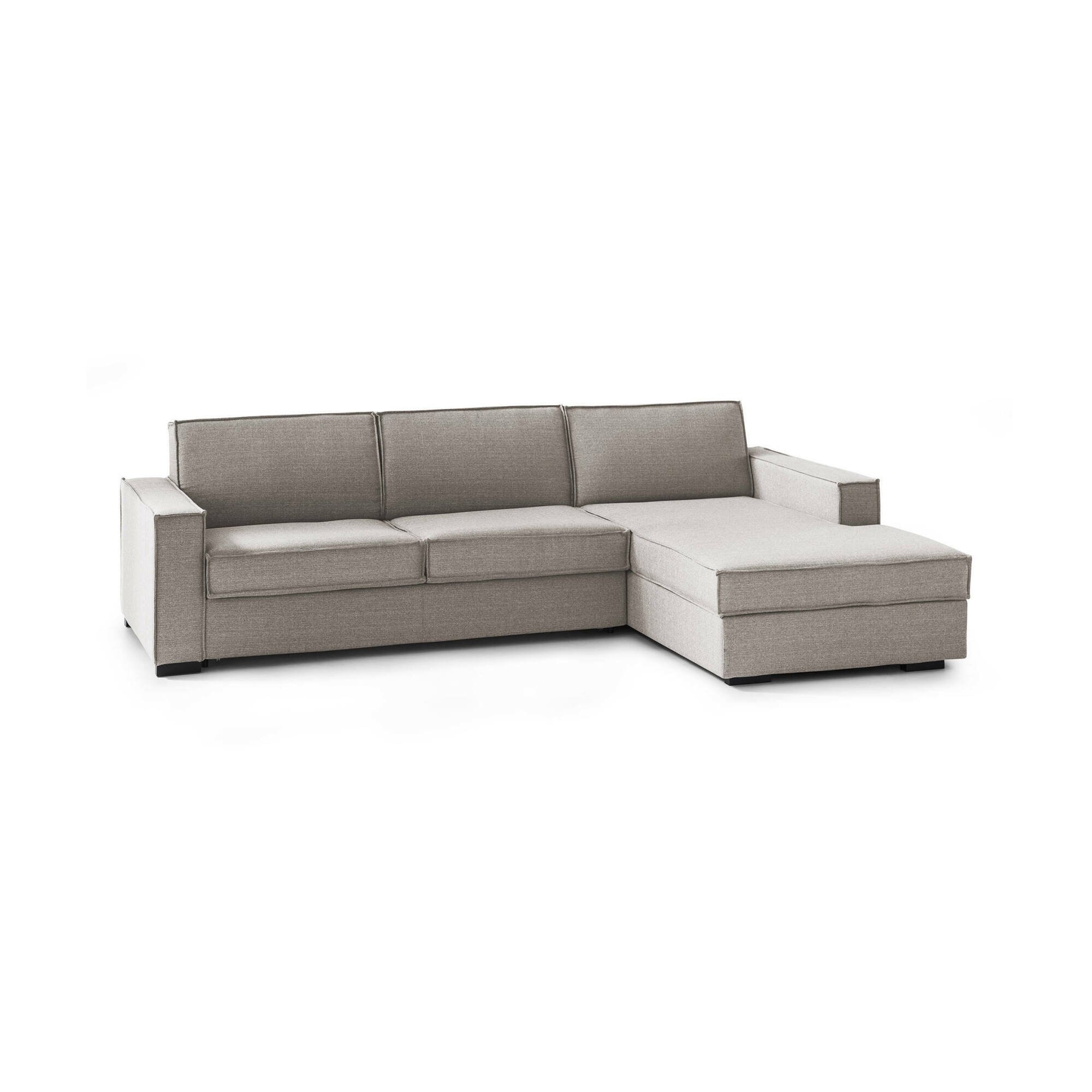 Canapé Fixe,en Tissu,gris Tourterelle,280x95h90 Cm