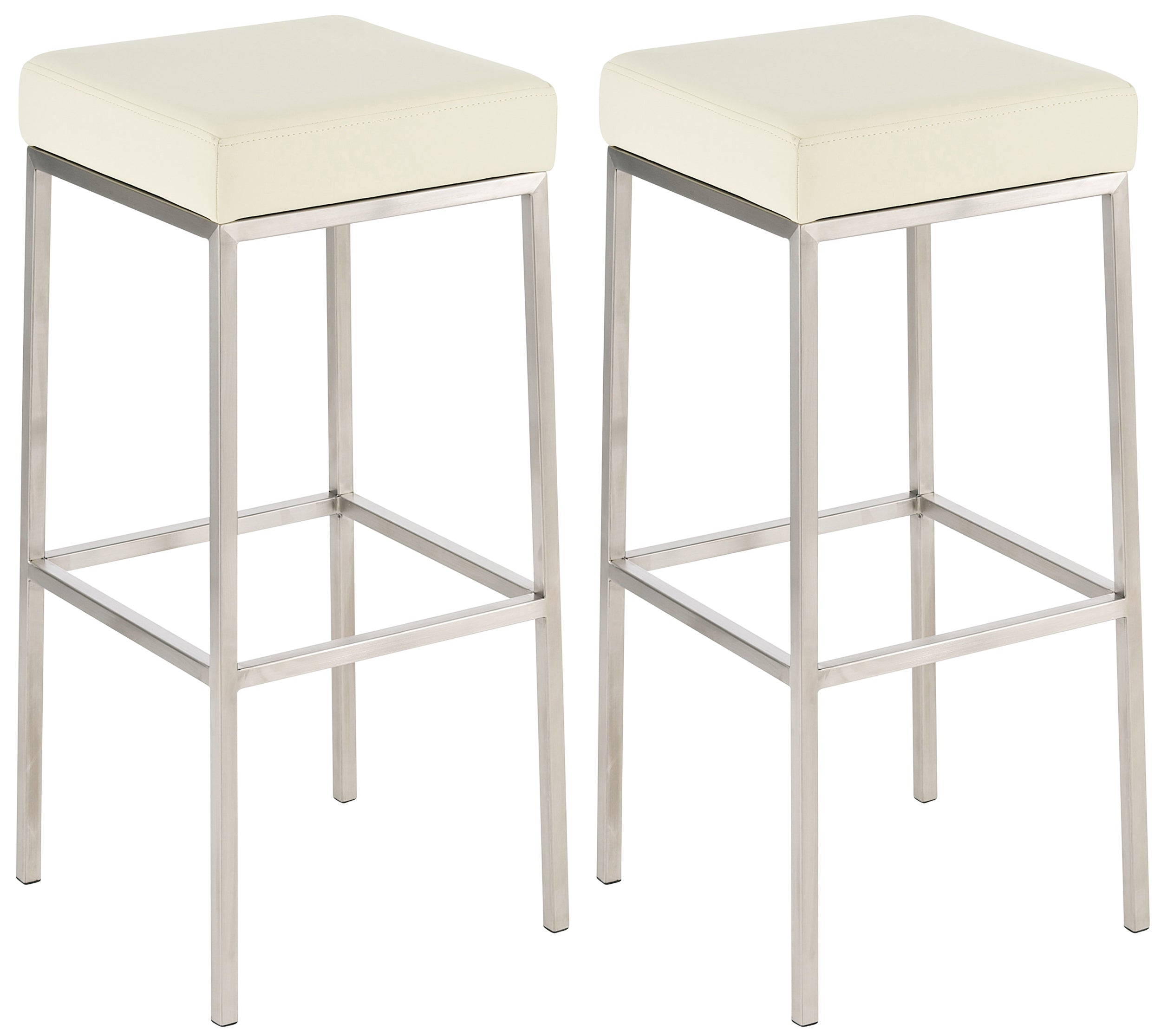 Lot De 2 Tabourets De Bar Avec Repose-pieds Design Simple Hauteur 85 Cm En 10_0004374