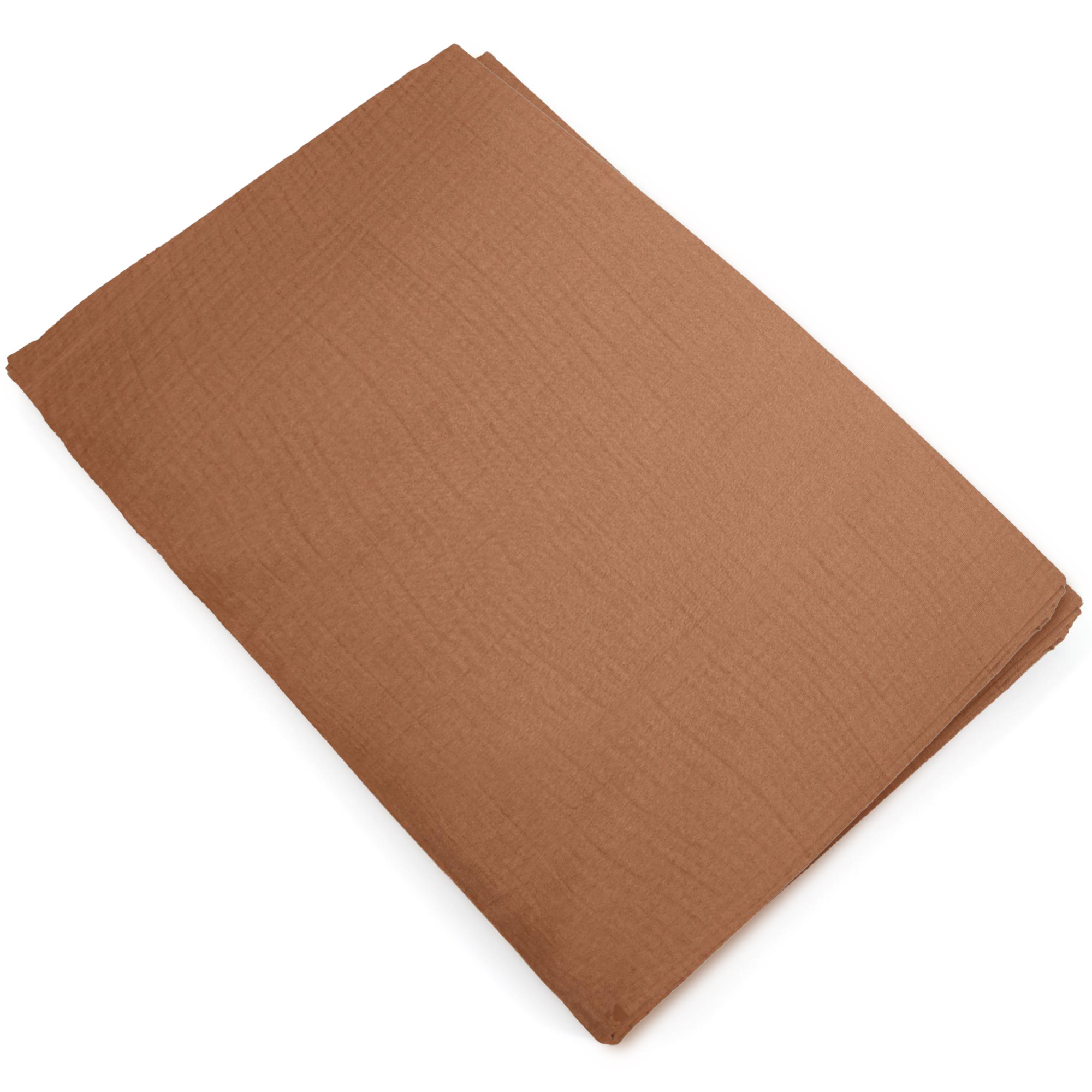 Housse De Couette 260x240 Cm Mousseline De Coton Milos Marron Cognac
