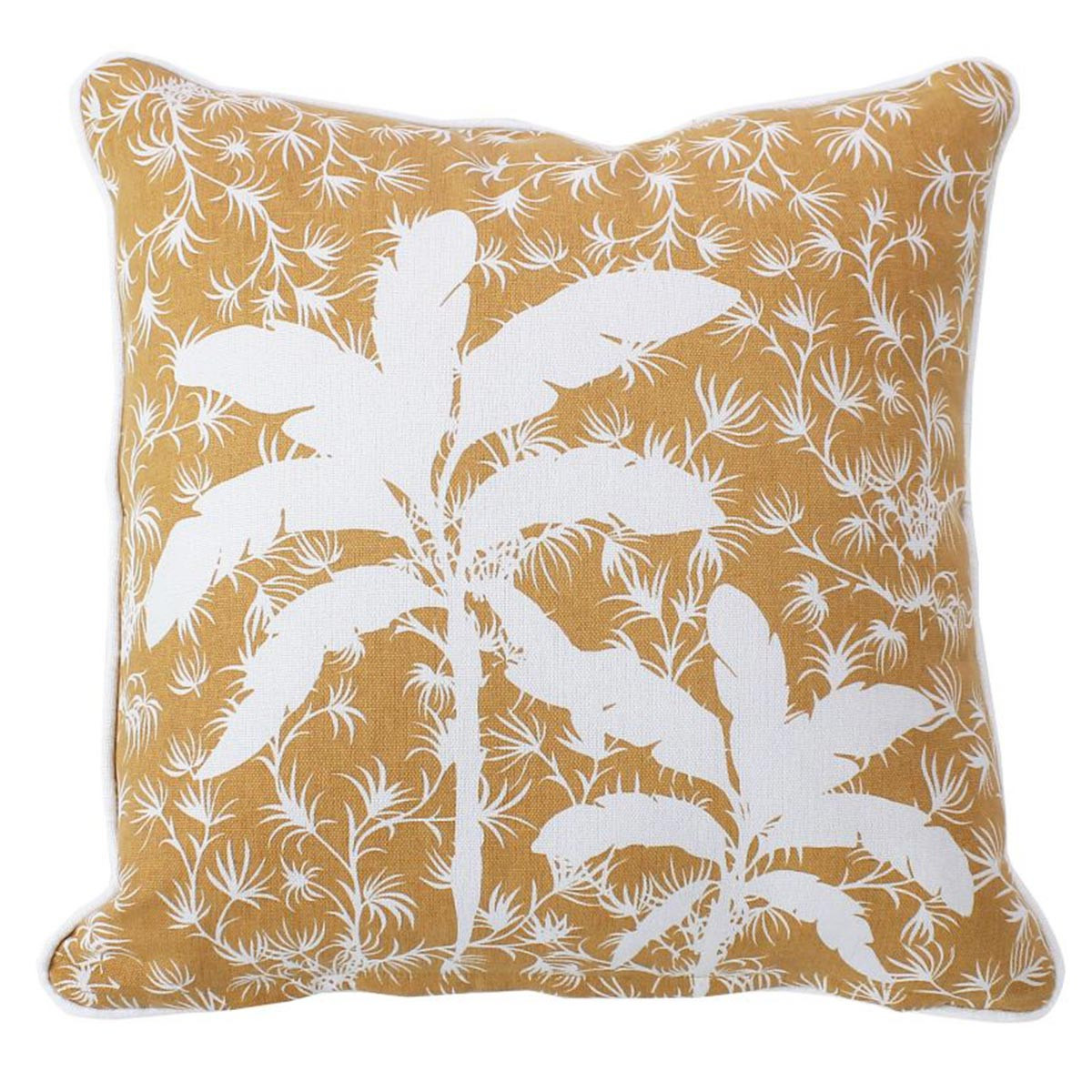 Coussin Déco À Motifs "hévéa" 40x40cm Jaune