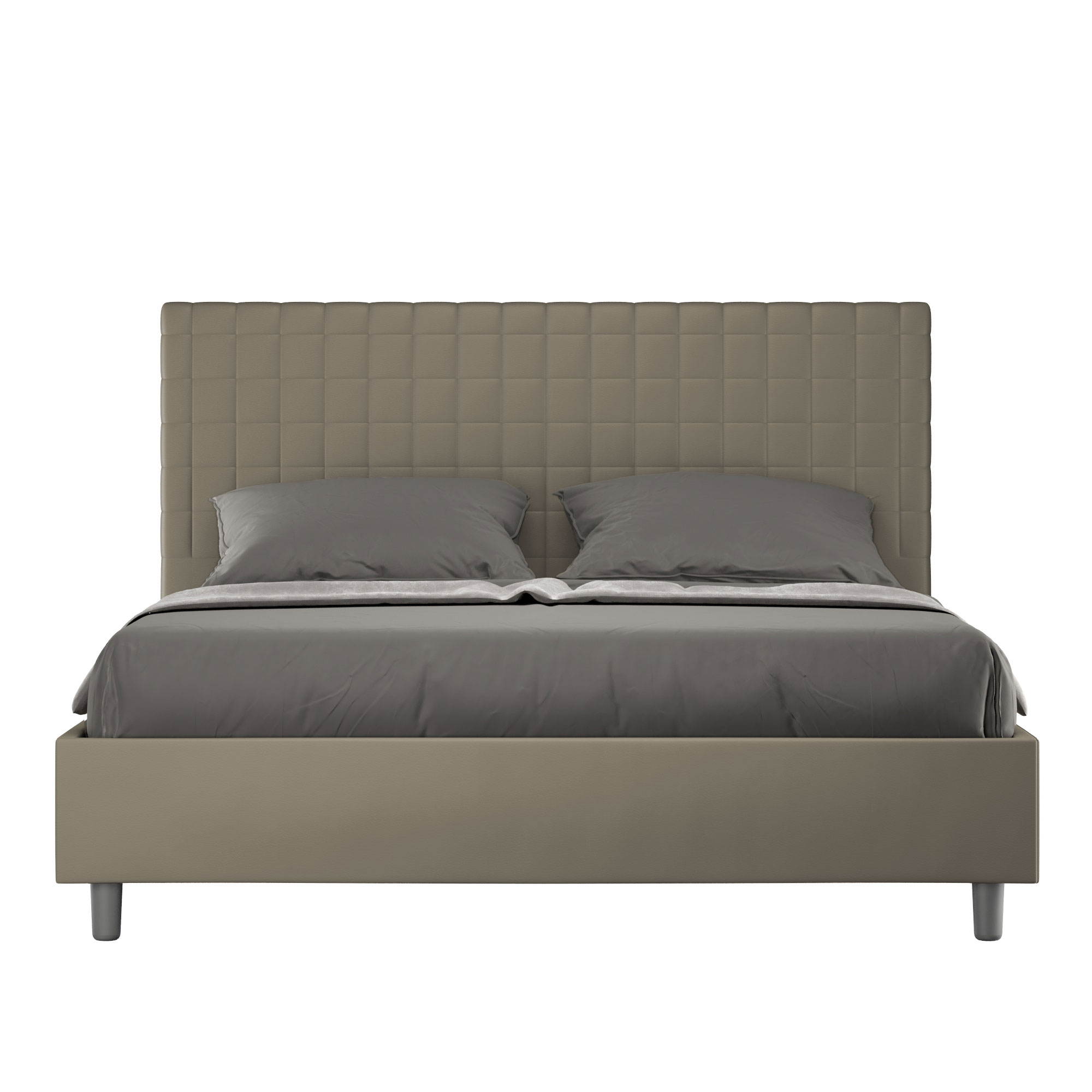 Lit Sans Sommier Rembourré 160x190 Similicuir Cappuccino Sunny
