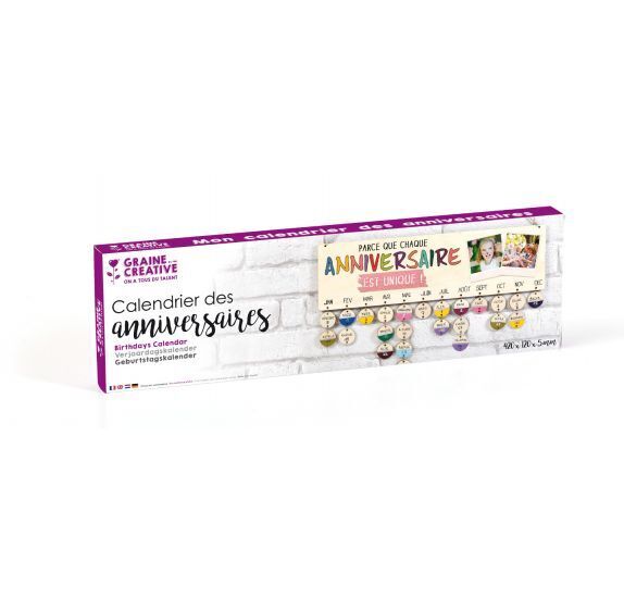 Calendrier Anniversaire Graine_creative 42x12 Cm Multicolor Bois