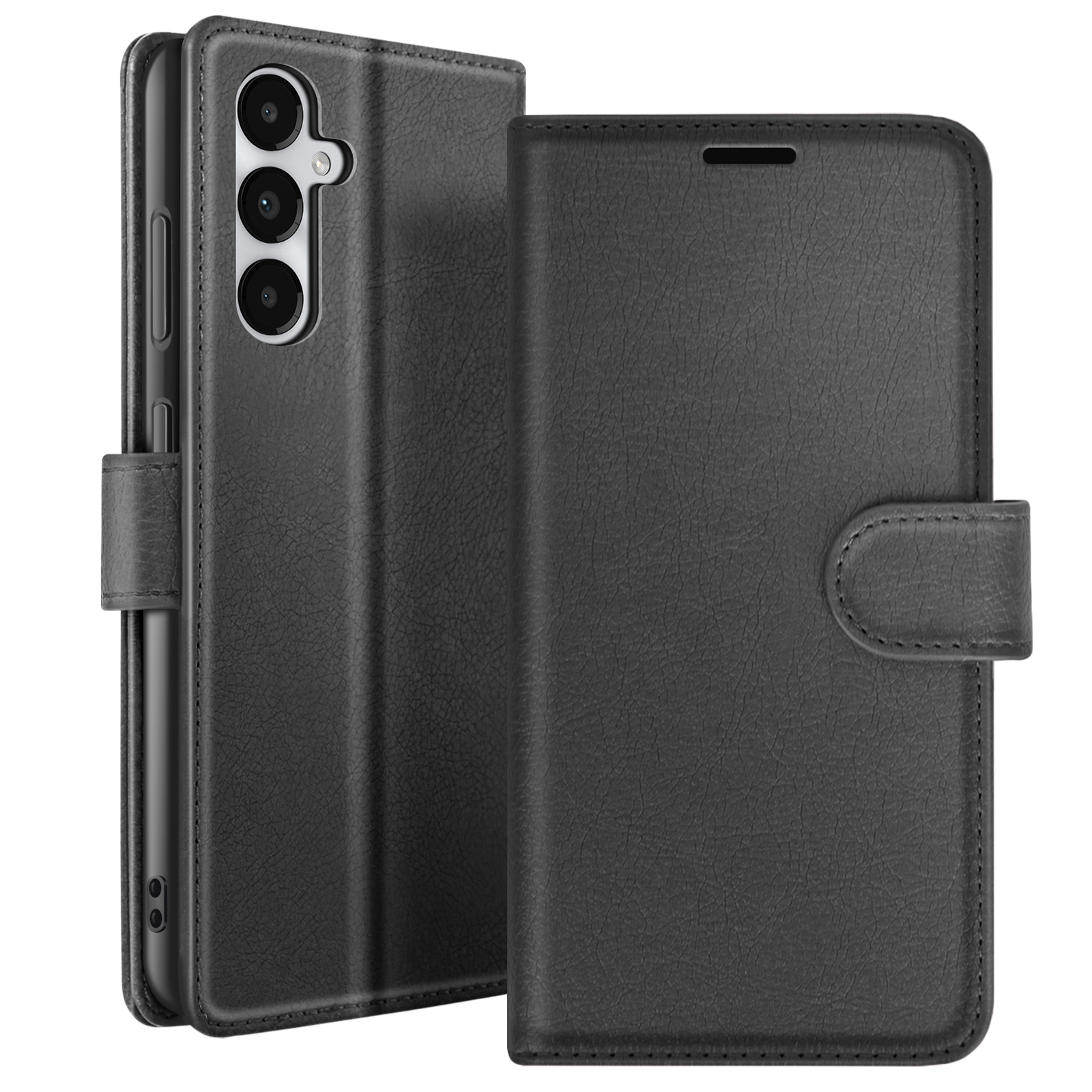 Étui Portefeuille Pour Galaxy A05s Avec Fonction Support Et Languette Magnétique Noir Zanaé