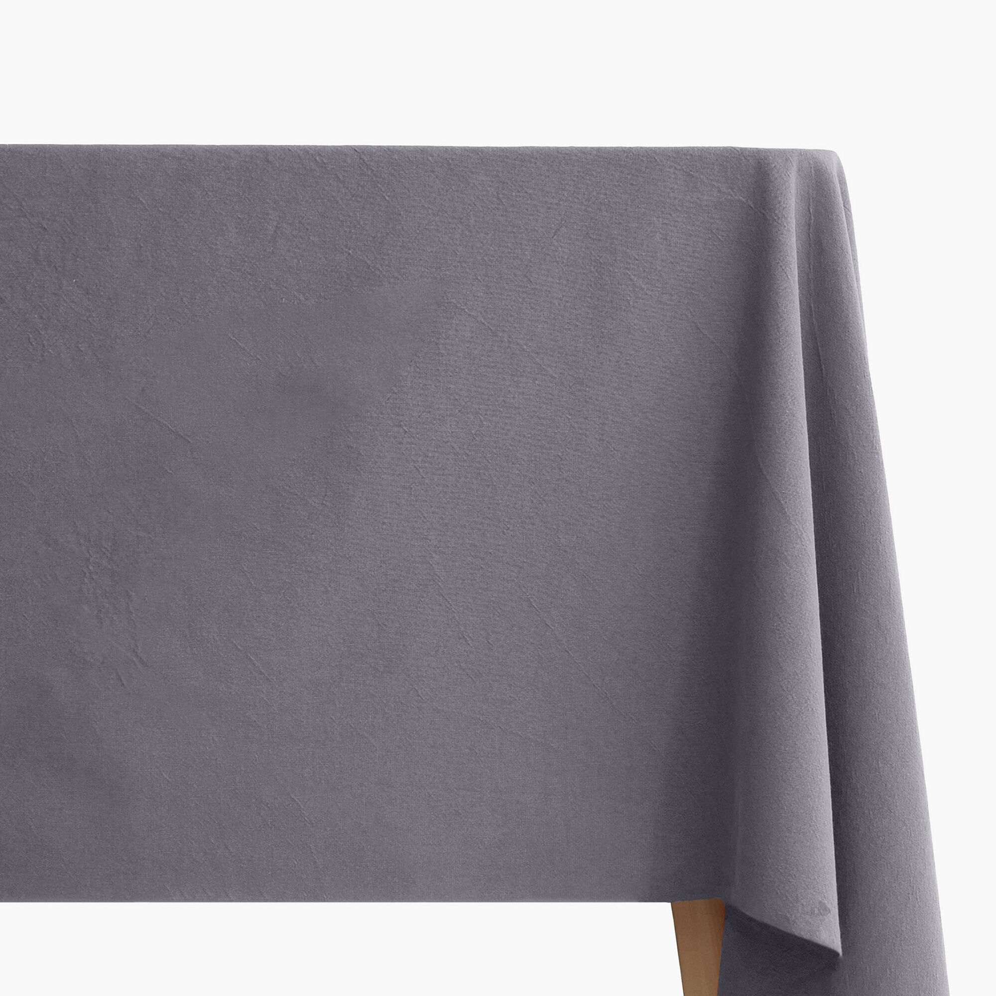 Nappe Rectangulaire Lin Et Coton 170x350 Cm Mattis Gris Brume