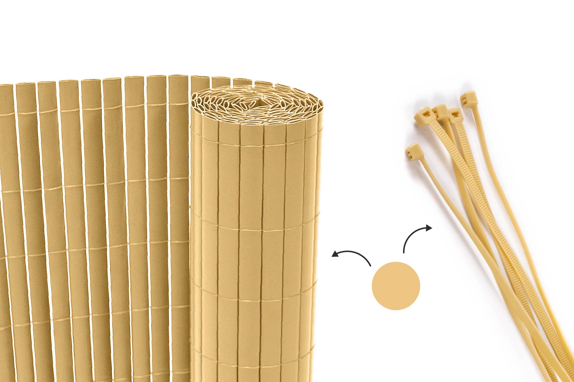 Casanoov Canisse Pvc Viso L.8m X H.1,5 M Beige