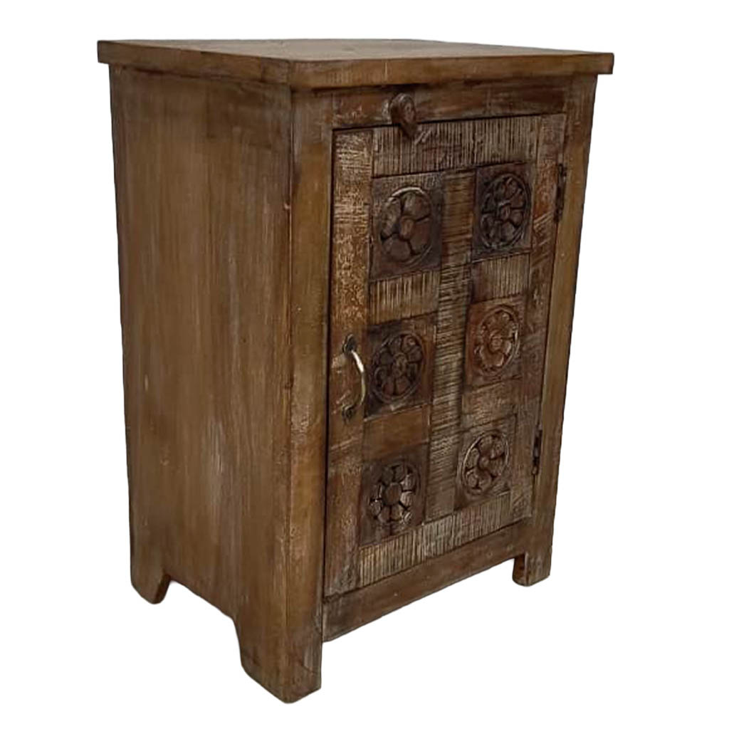 Table De Chevet En Bois Fabriquée À La Main50x36x71h Cm