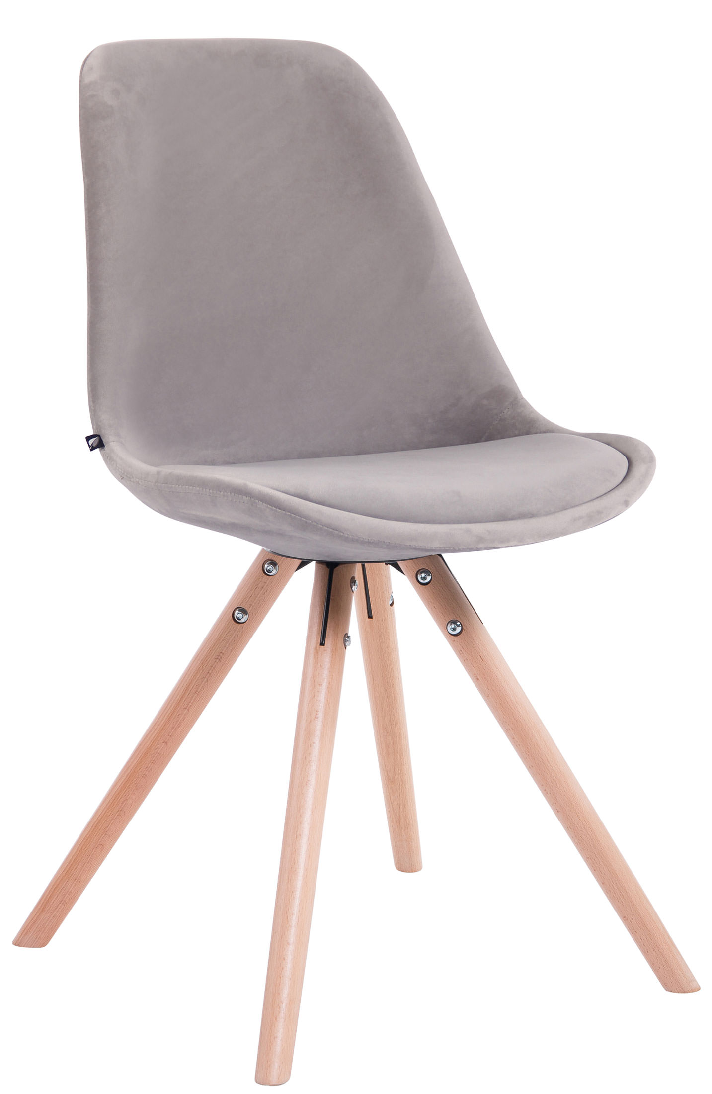Lot De 4 Chaises Toulouse Velours Rondes Naturel Gris