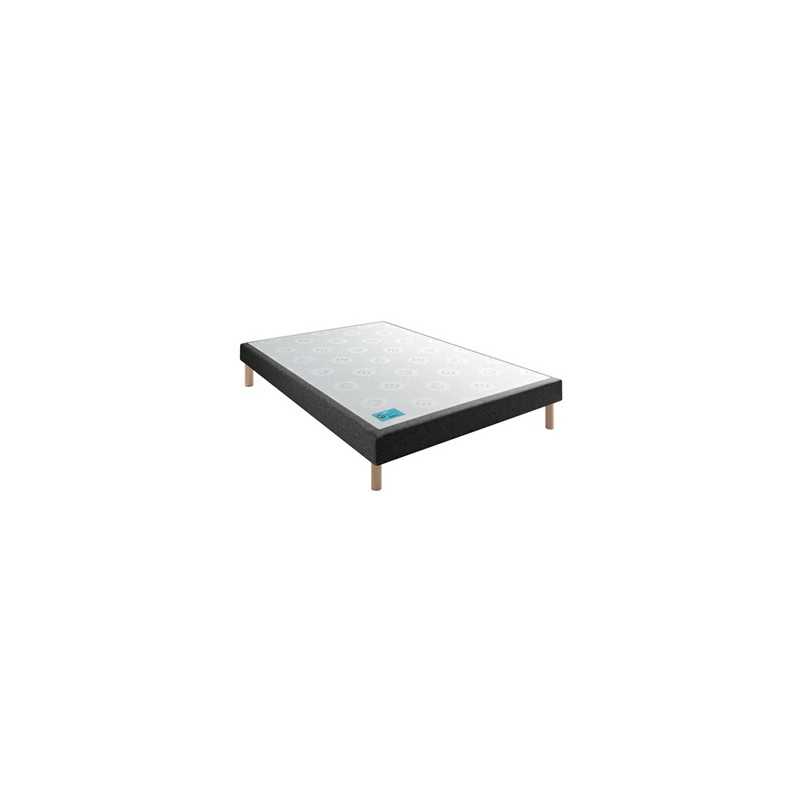 Sommier Tapissier Merinos Stylo Anthracite Gris 90x200 Confort Ferme 14 Cm