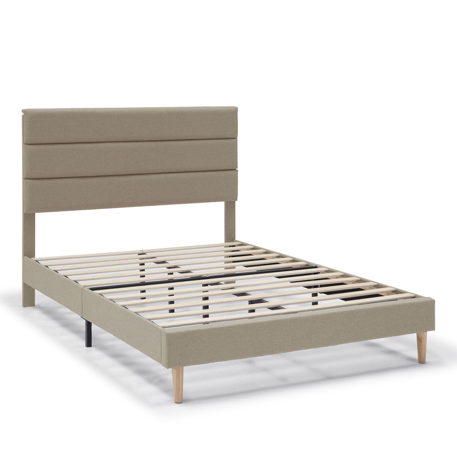 Cadre De Lit Plateforme Aroma Capitonné 30 Cm, 150x190 Cm, Beige