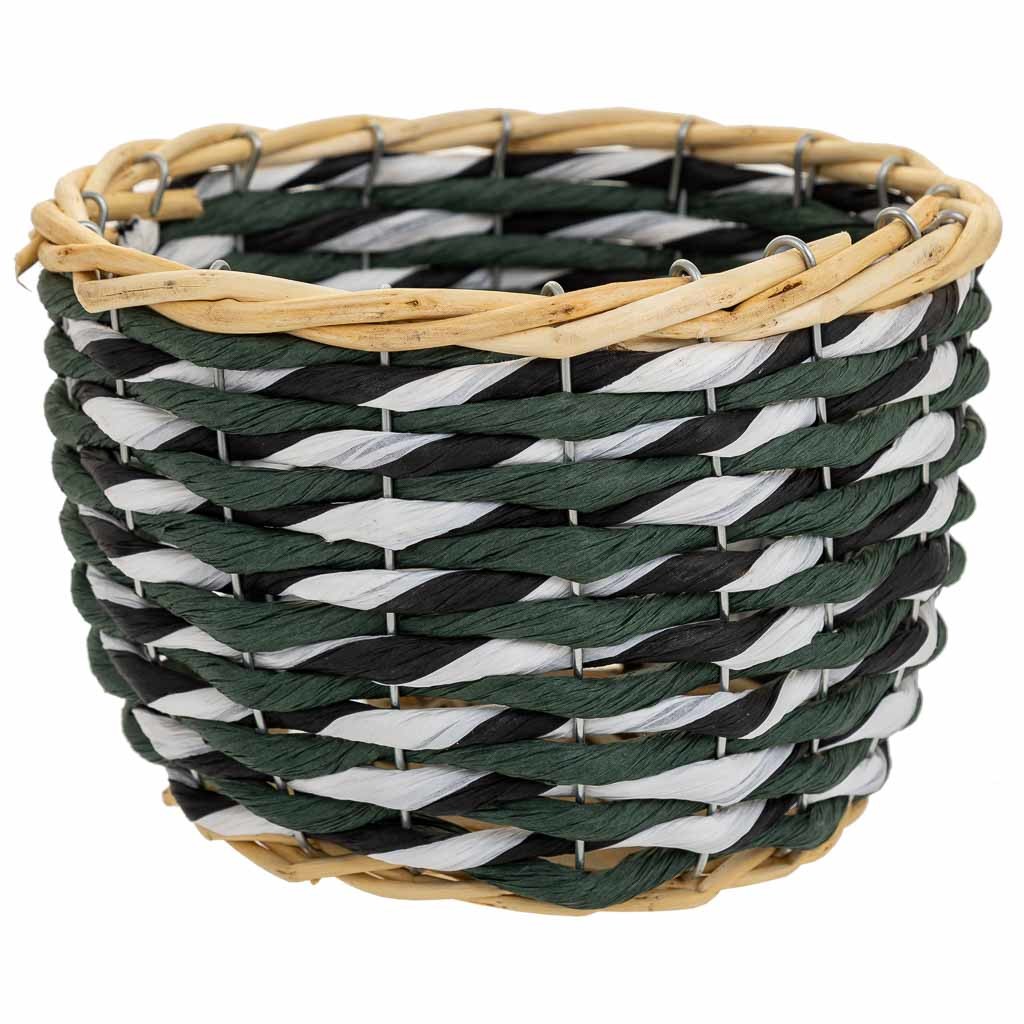 Panier En Bois Et Corde De Papier Vert D21x13