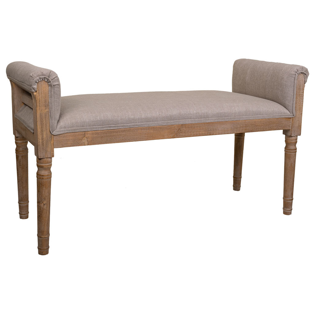 Banquette En Bois Rembourrée Marron 108x41x46/59
