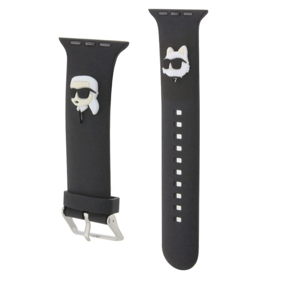 Bracelet Pour Apple Watch 42/44/45mm Rubber Nft En Silicone Noir Karl Lagerfeld