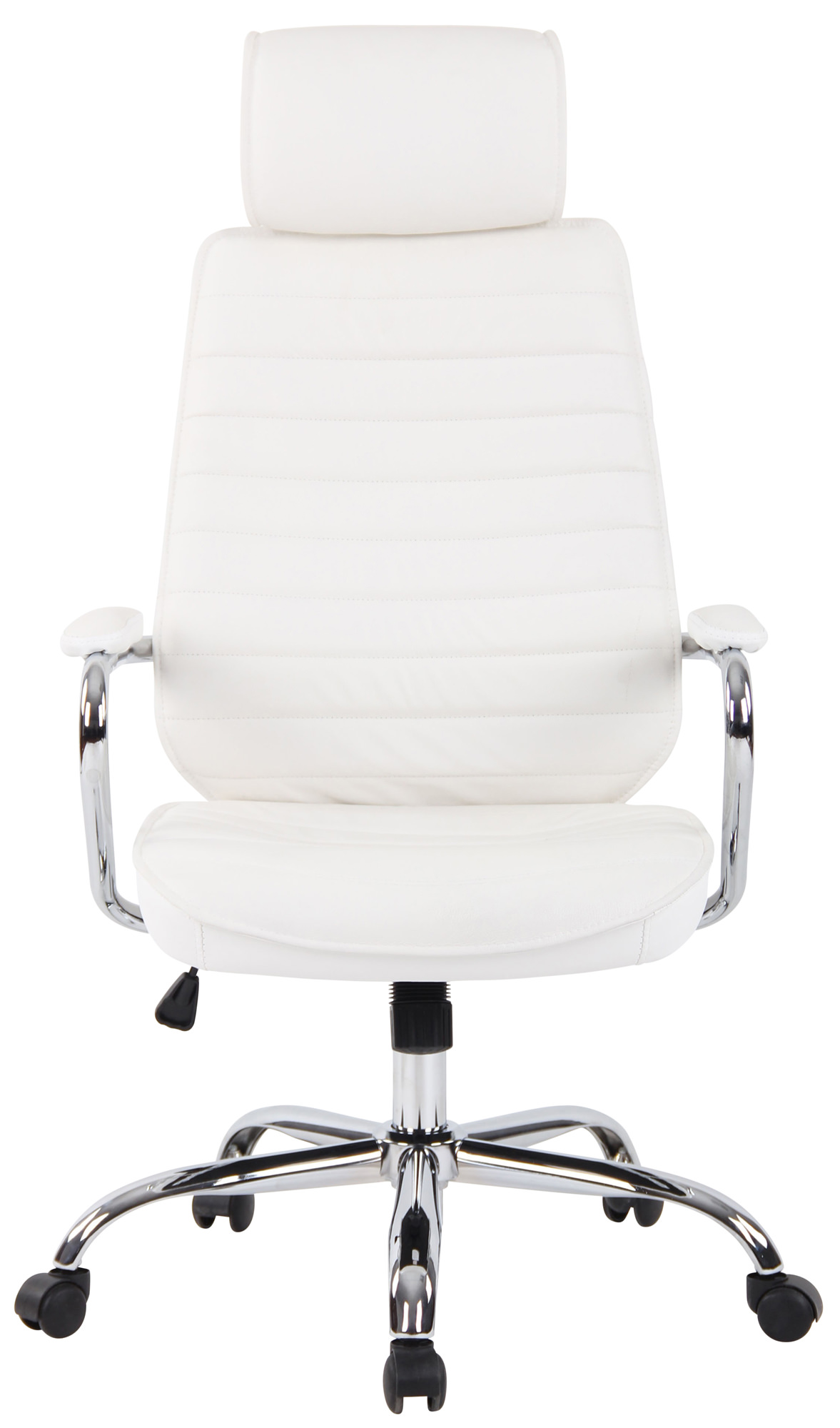 Chaise De Bureau Rako En Cuir Véritable Blanc