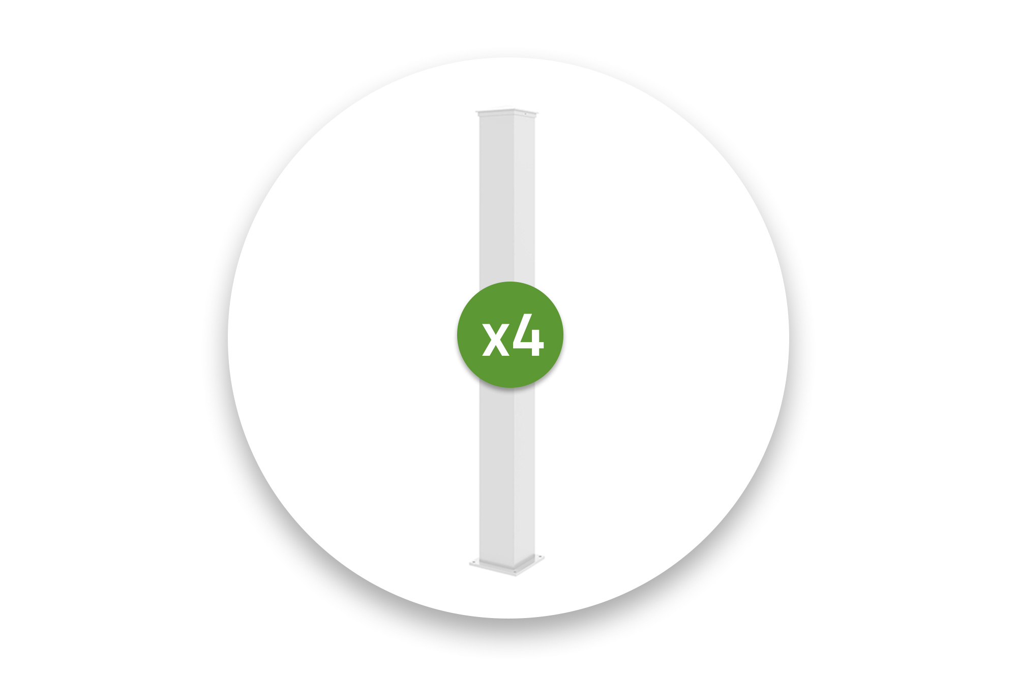 Casanoov Lot De 4 Poteaux Eifel 15x15 En Alu H.166 Cm - Blanc Mat