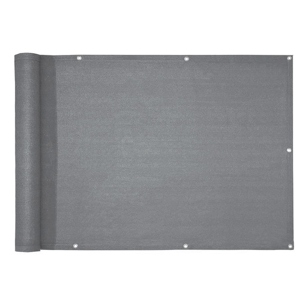 Brise-vue 5 Mètres Pour Balcon Avec Protection Uv 90%, Corde De Fixation De 12 Mètres Incluse, Gris Argent