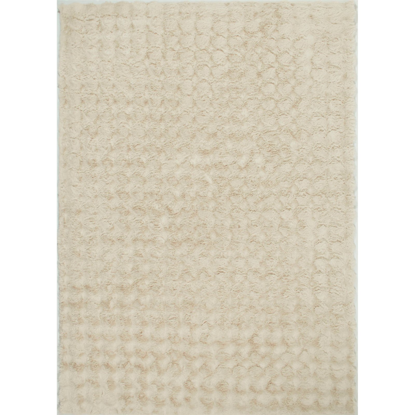 Tapis Beige Bubble Doux Antidérapant Lavable Machine - 120 X 160 Cm