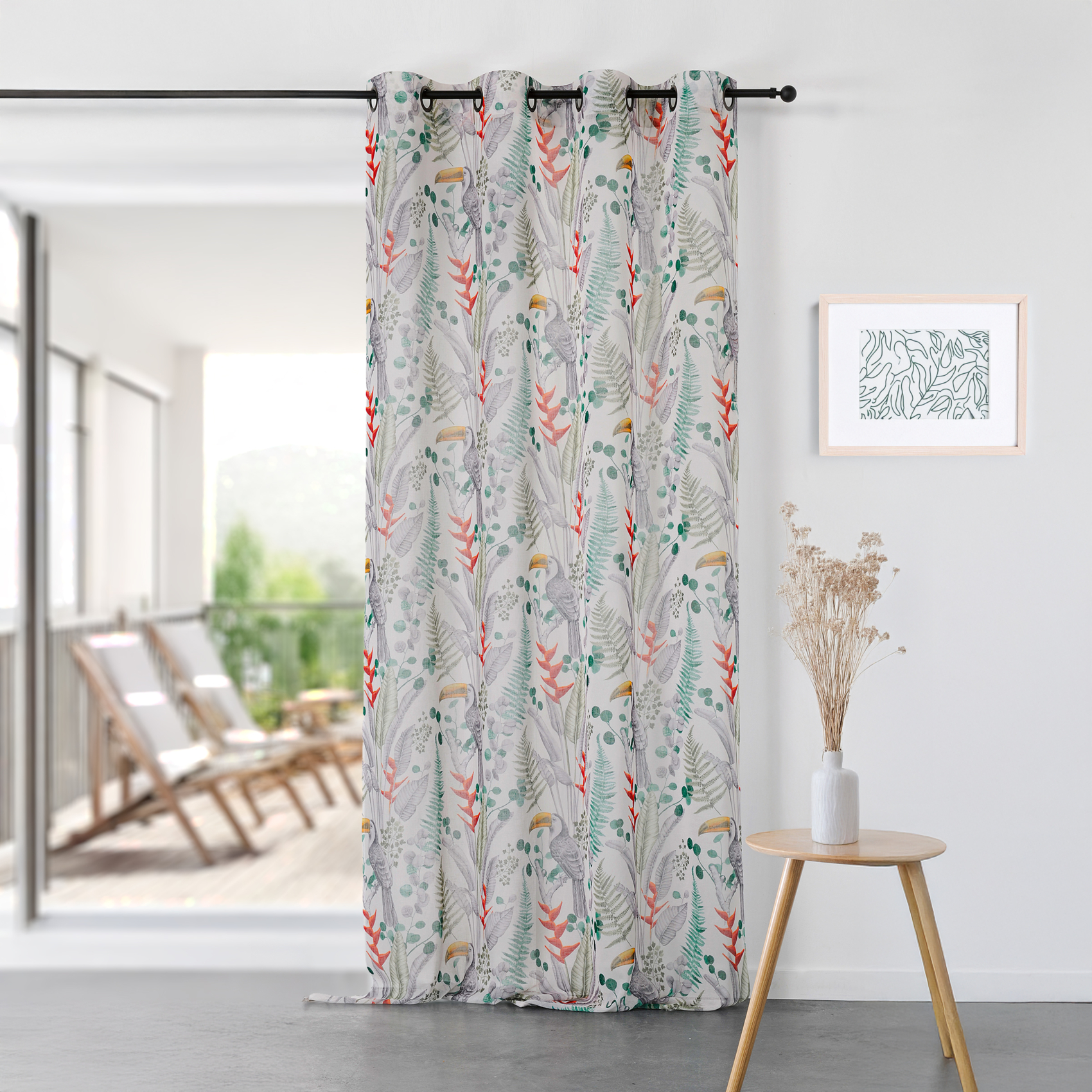 Voilage Linder Esprit Paradisiaque 150 X 265 Cm Blanc Polyester