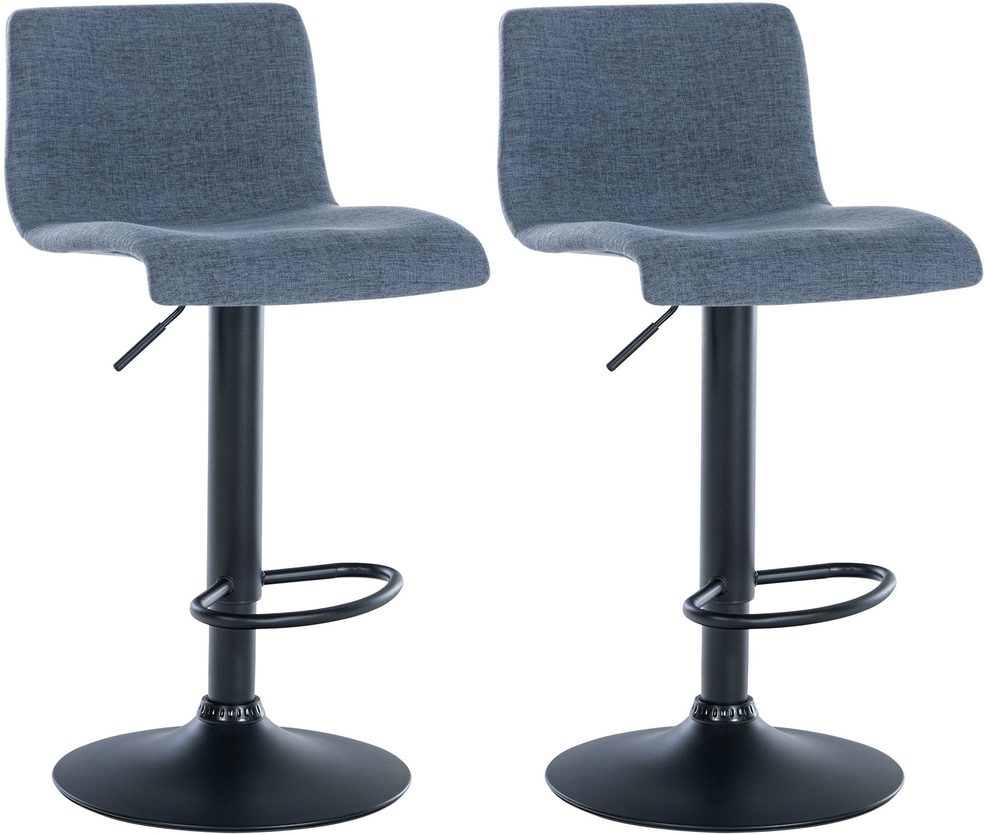 Lot De 2 Tabourets De Bar Design Simple Avec Repose-pieds En Tissu Bleu Pieds 10_0004049