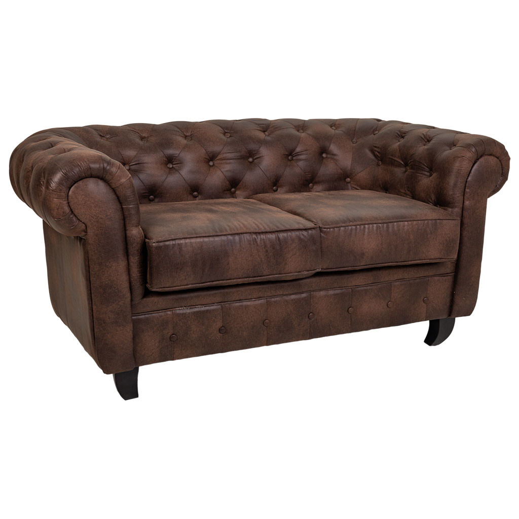 Canapé En Cuir Marron 160x82x76h