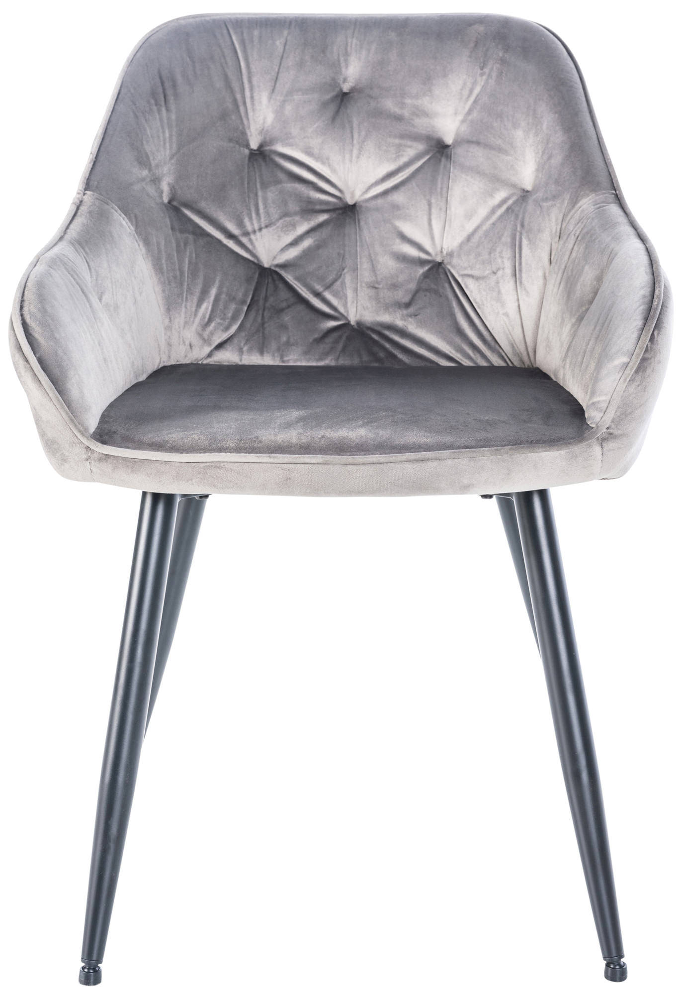 Chaise Visiteur En Velours Cassis Gris Clair